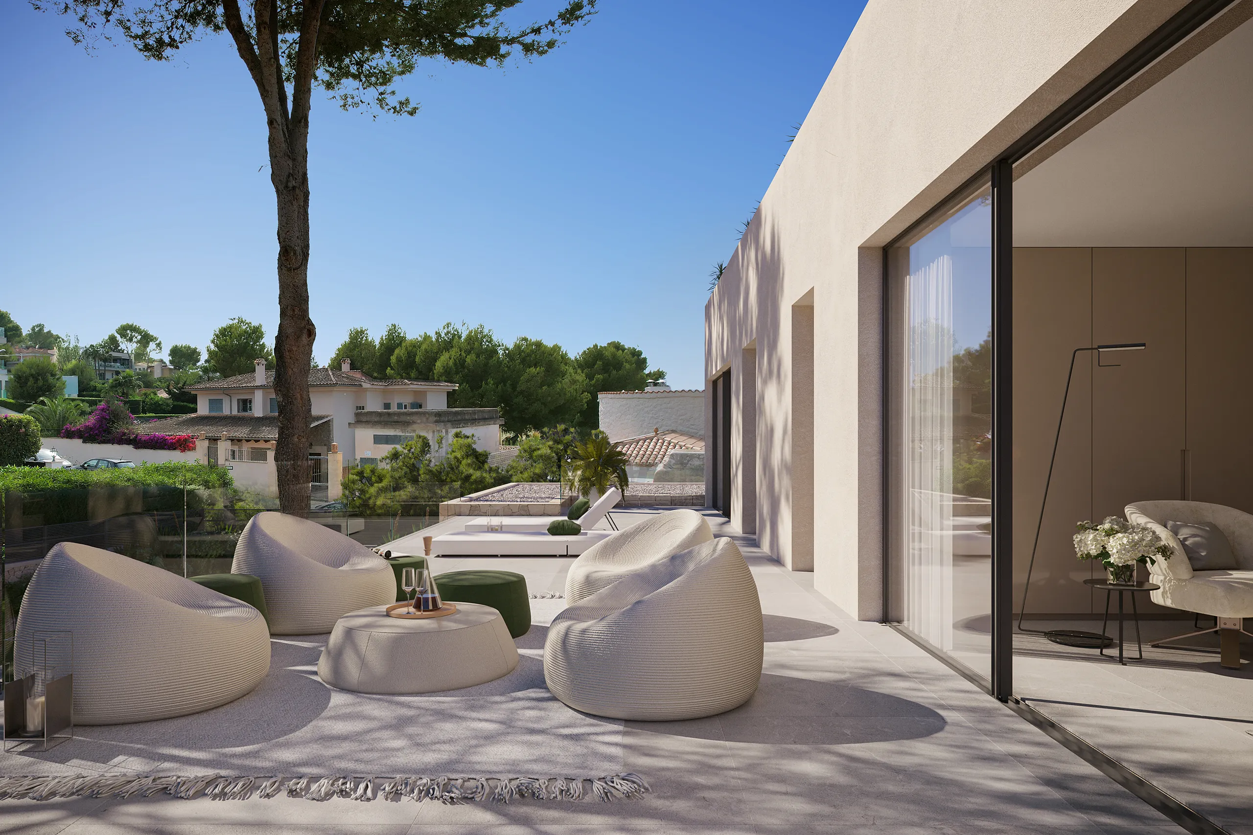 House Sta Ponca Mallorca terrace photorealistic render