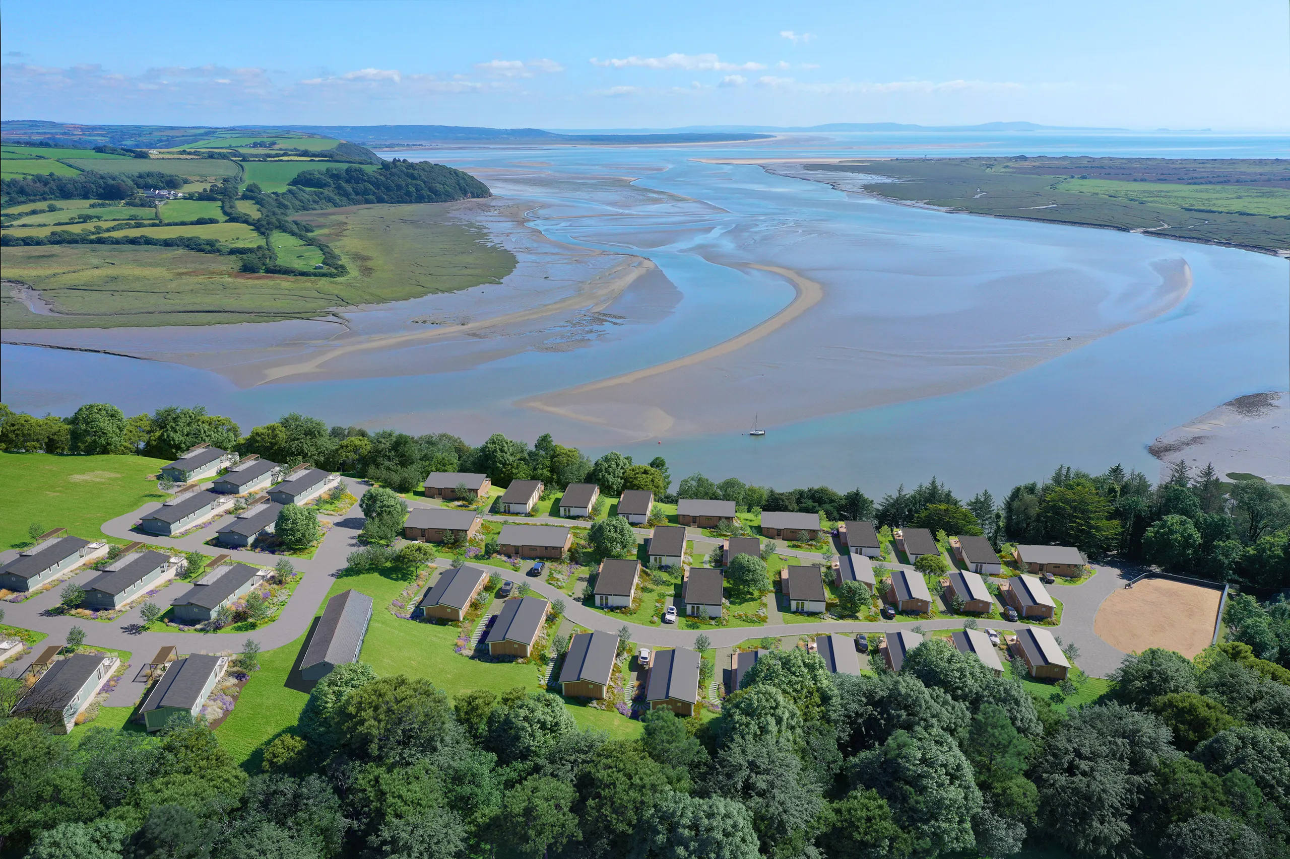 Lodge Dylan South Wales Uk Aerial view Photorealistic Renders