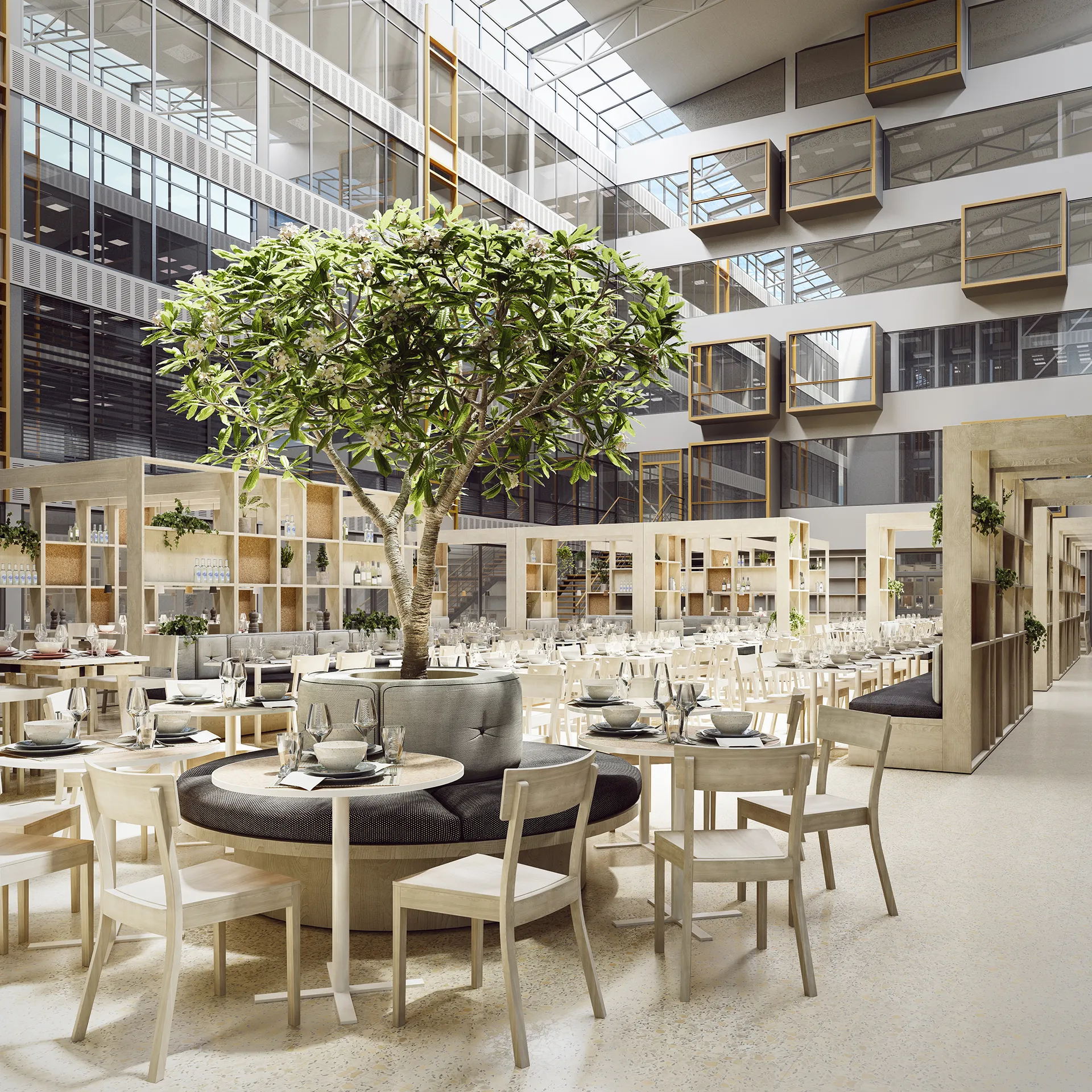Office Sweden Common Areas real estate renders