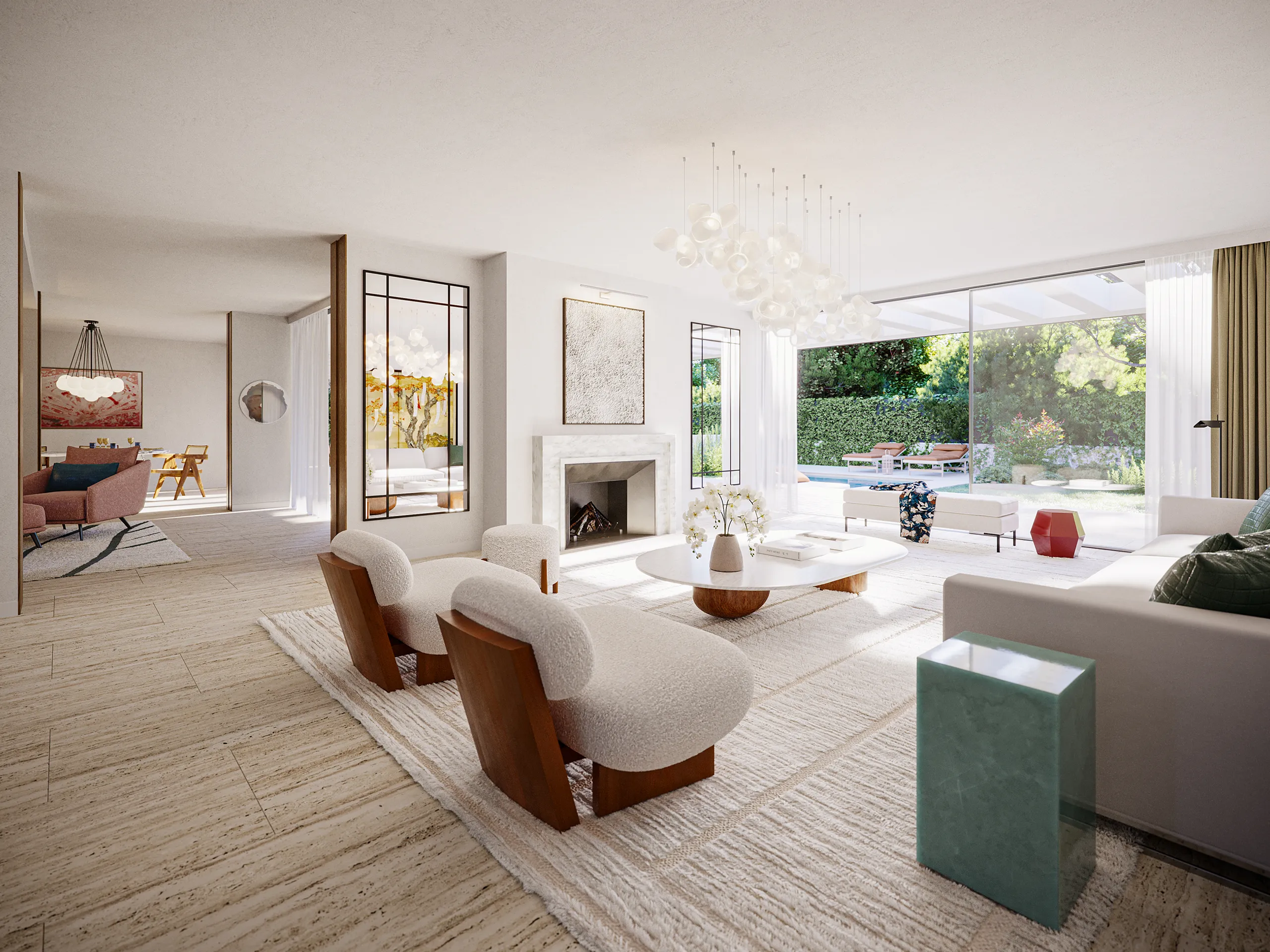 Villa Aravaca Madrid Living Architectural renders