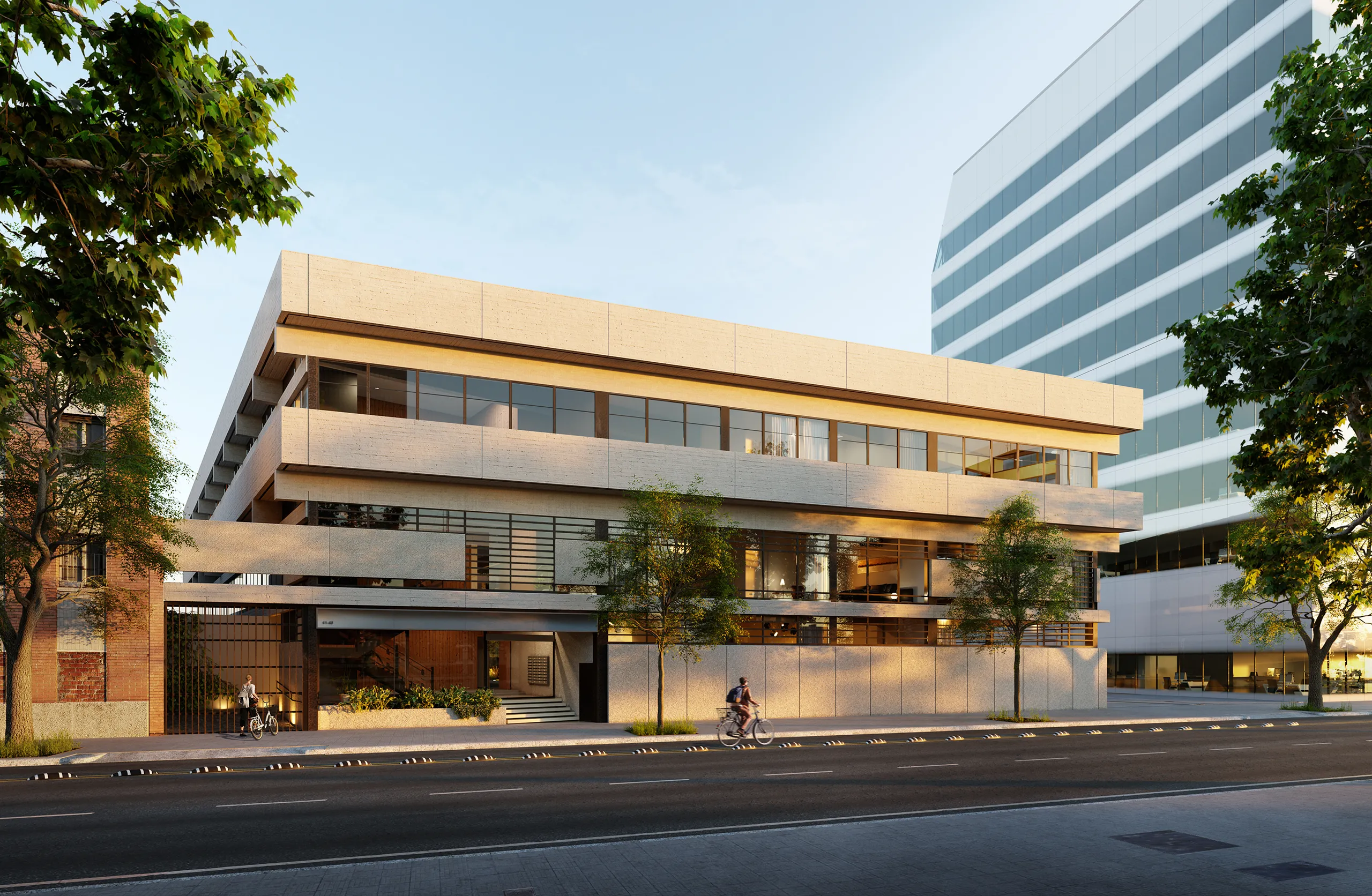 Viviendas Orfebreria Barcelona Fassade eye level Real Estate Visualisation