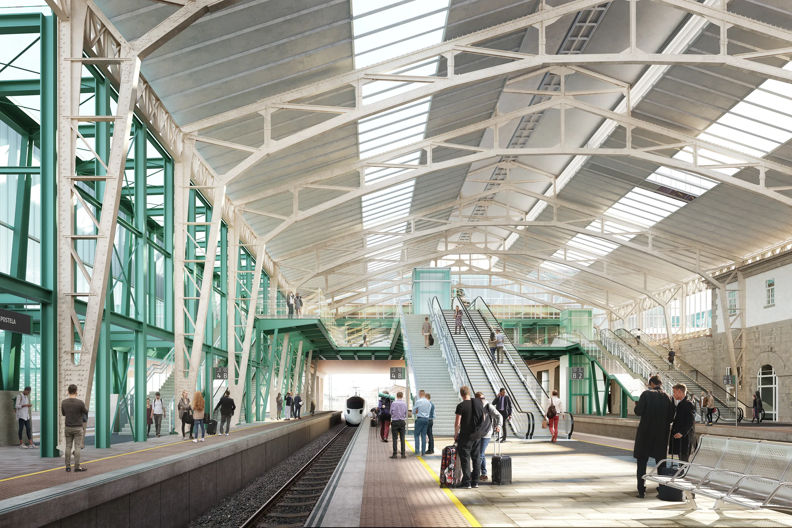 Station Ave Santiago De Compostela Galicia Entrance Property Branding Renders