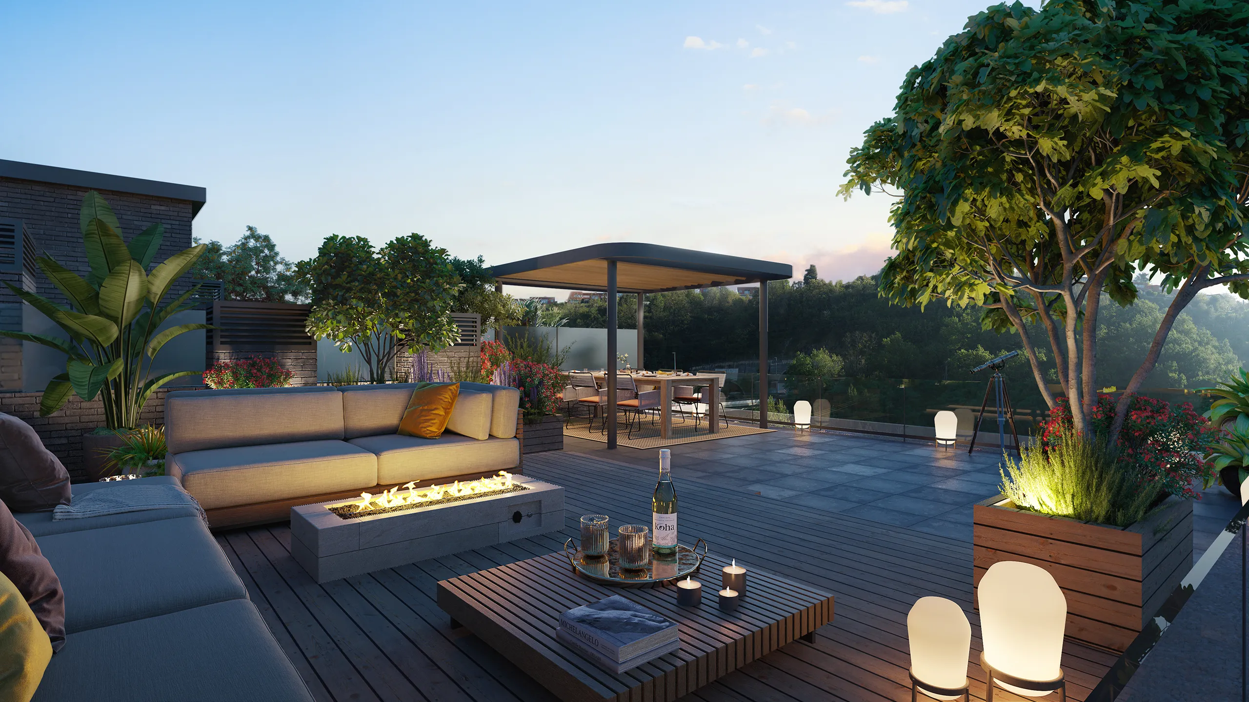 Piso San Sebastian San Sebastian Firepit Photorealistic Cgi