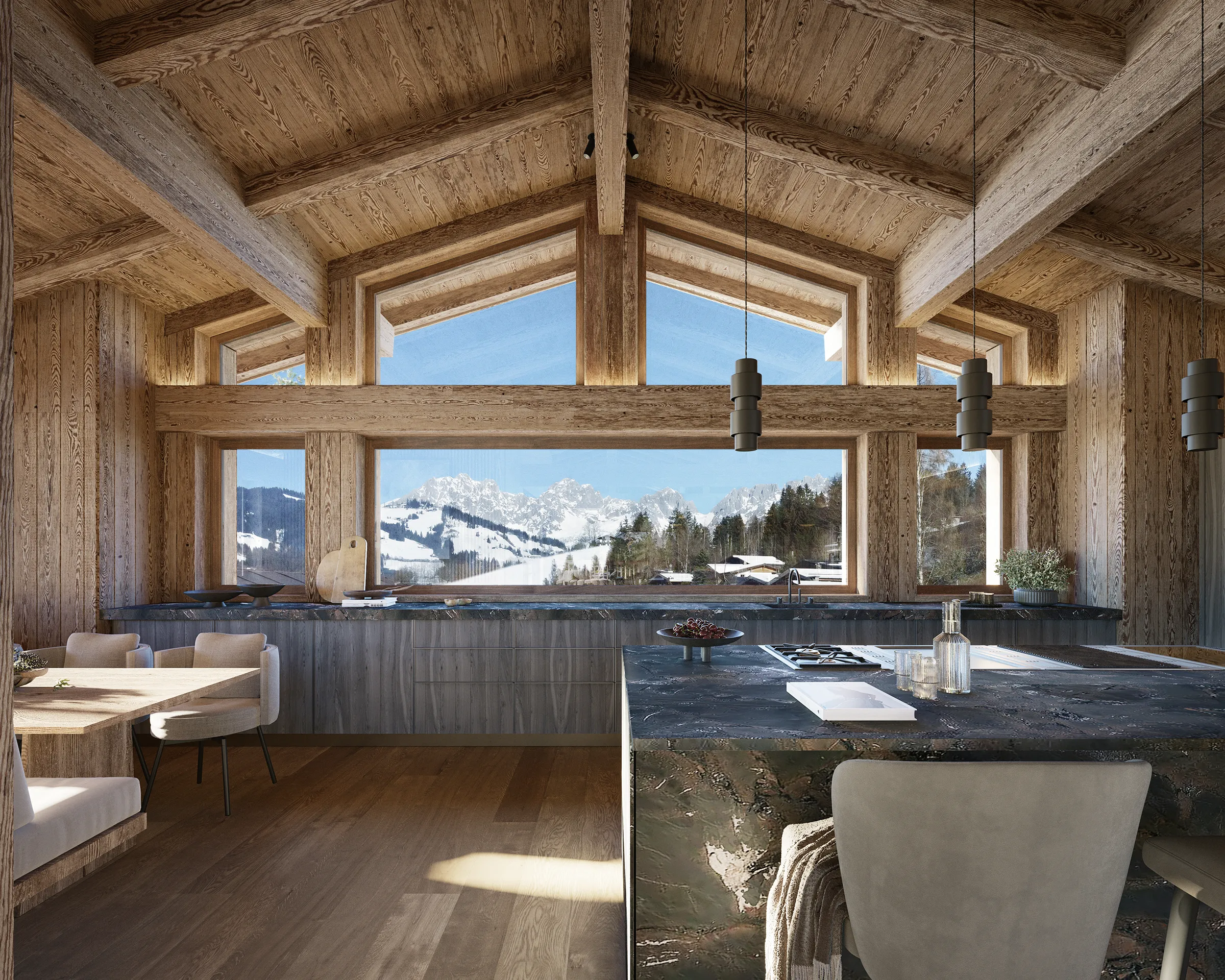 Villa Kitzbühel Austria Spa Hyperrealistic Rendering