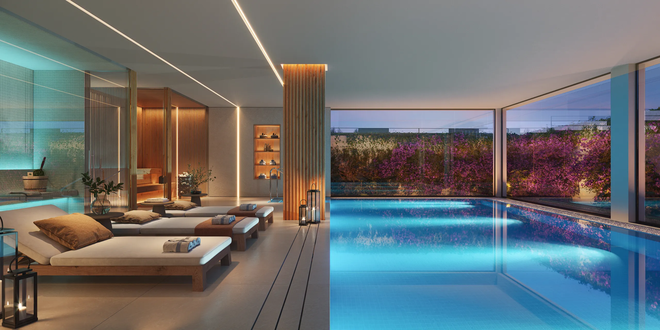 Villa Marbella Interior Pool Property Branding Cgi
