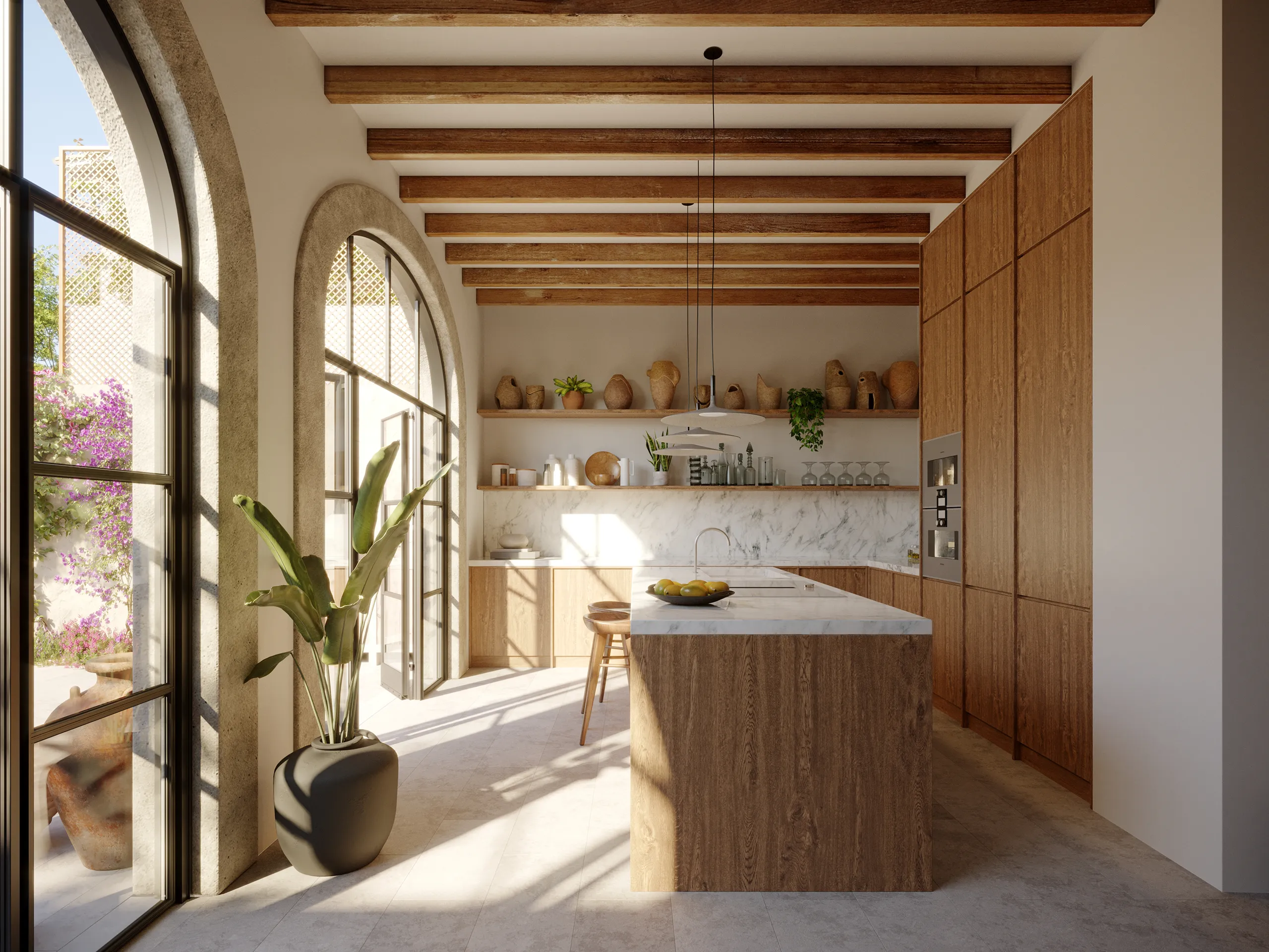 Casa Berrow Soller Mallorca cocina 3D Fotorrealismo