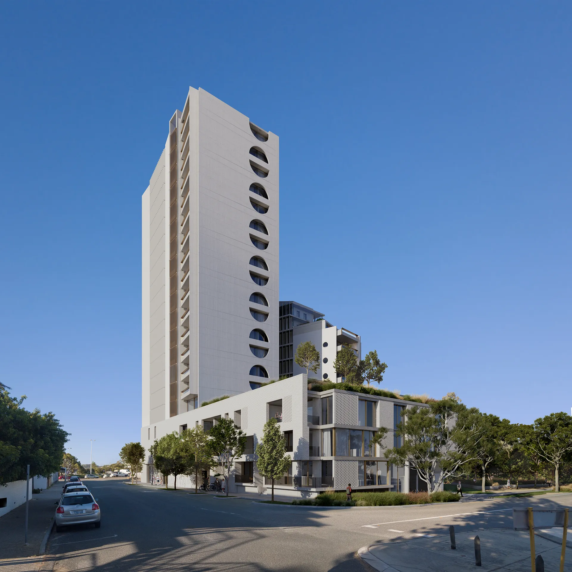 Crossing apartamentos Perth Australia Fachada visualizacion arquitectonicas