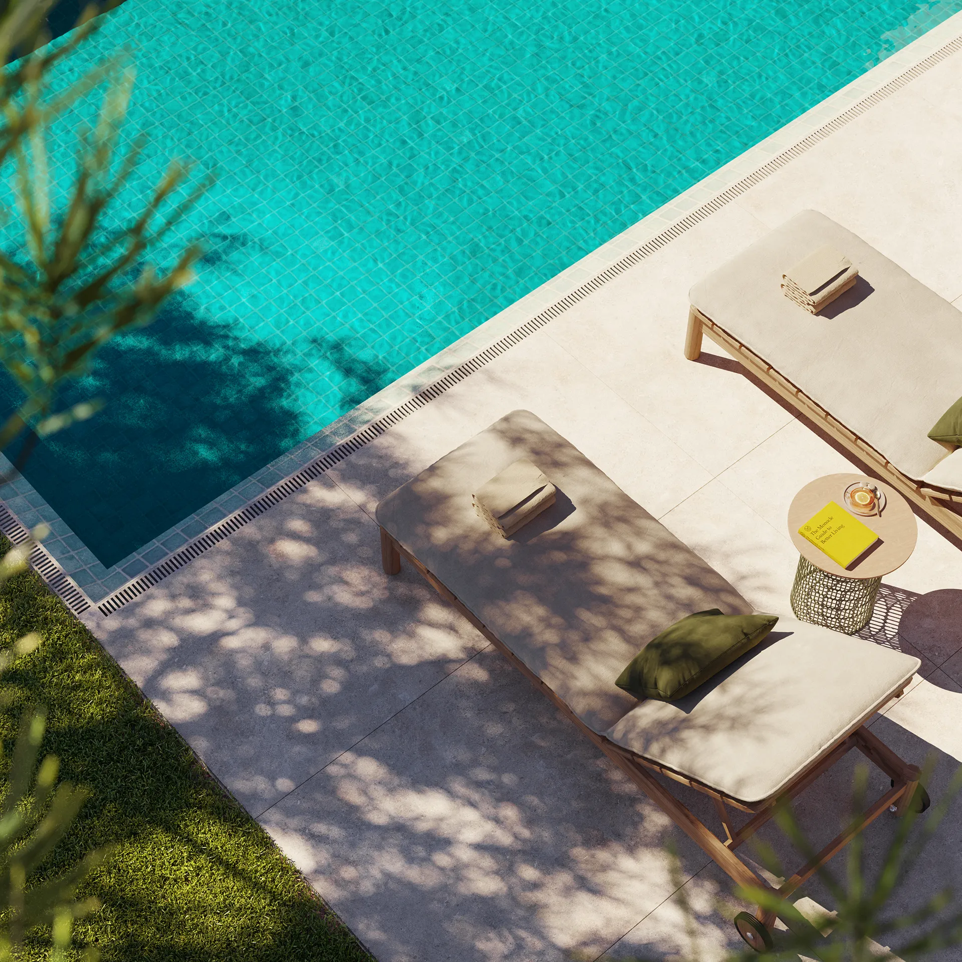 Villa Alsancak Cyprus piscina render fotorrealista