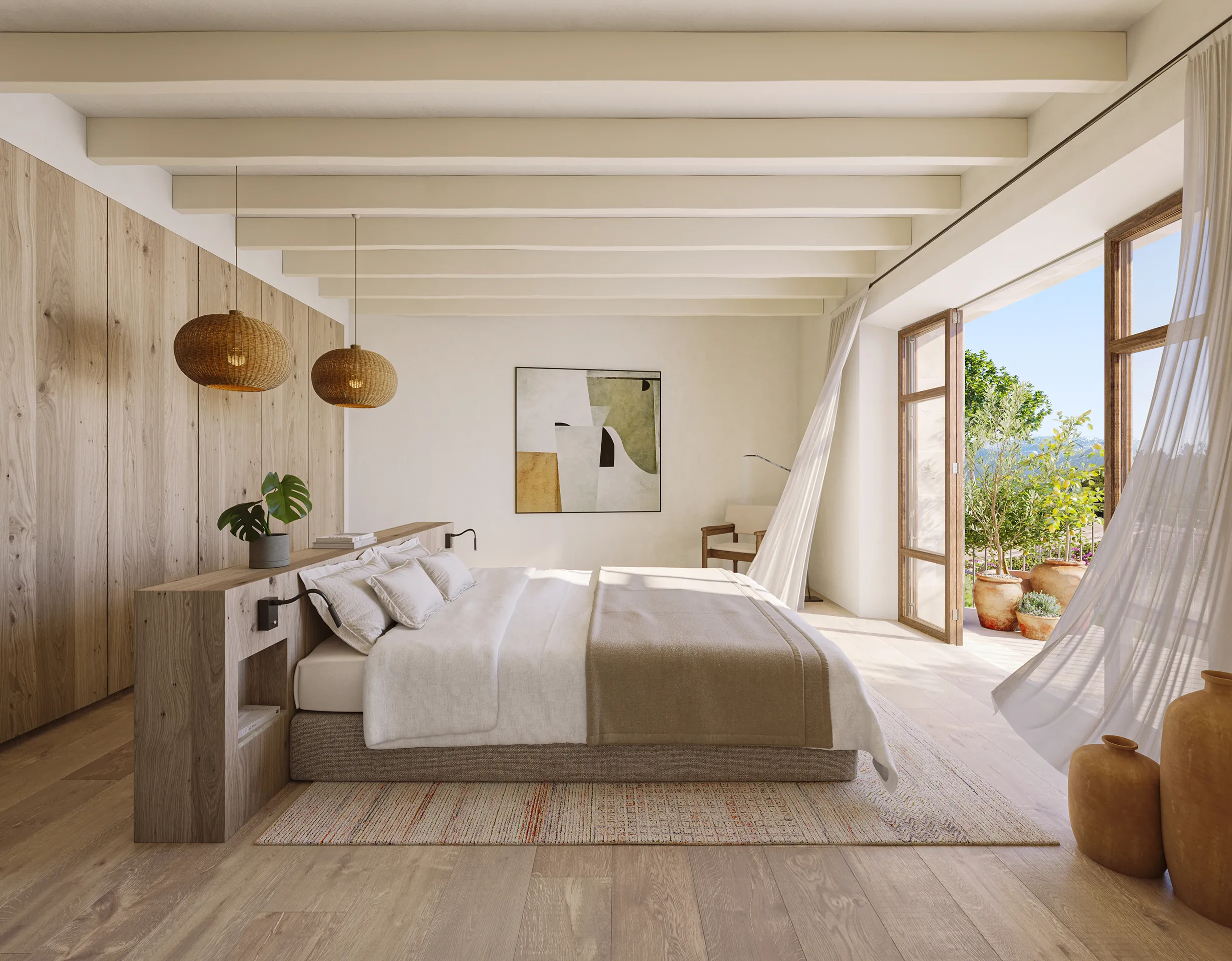 Casa Mallorca Dormitorio Renders arquitectura