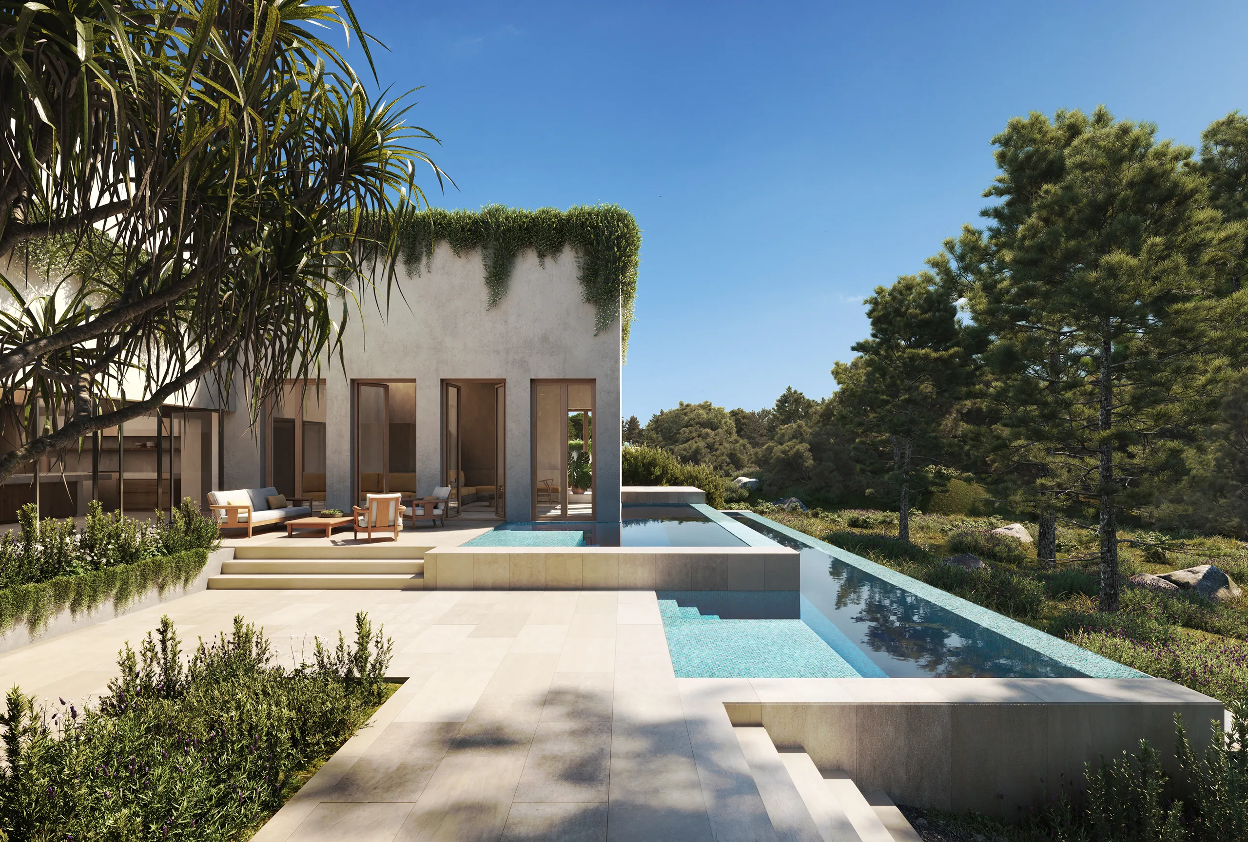 Villa Cala Vinyes Mallorca Pool Architecture Cgi