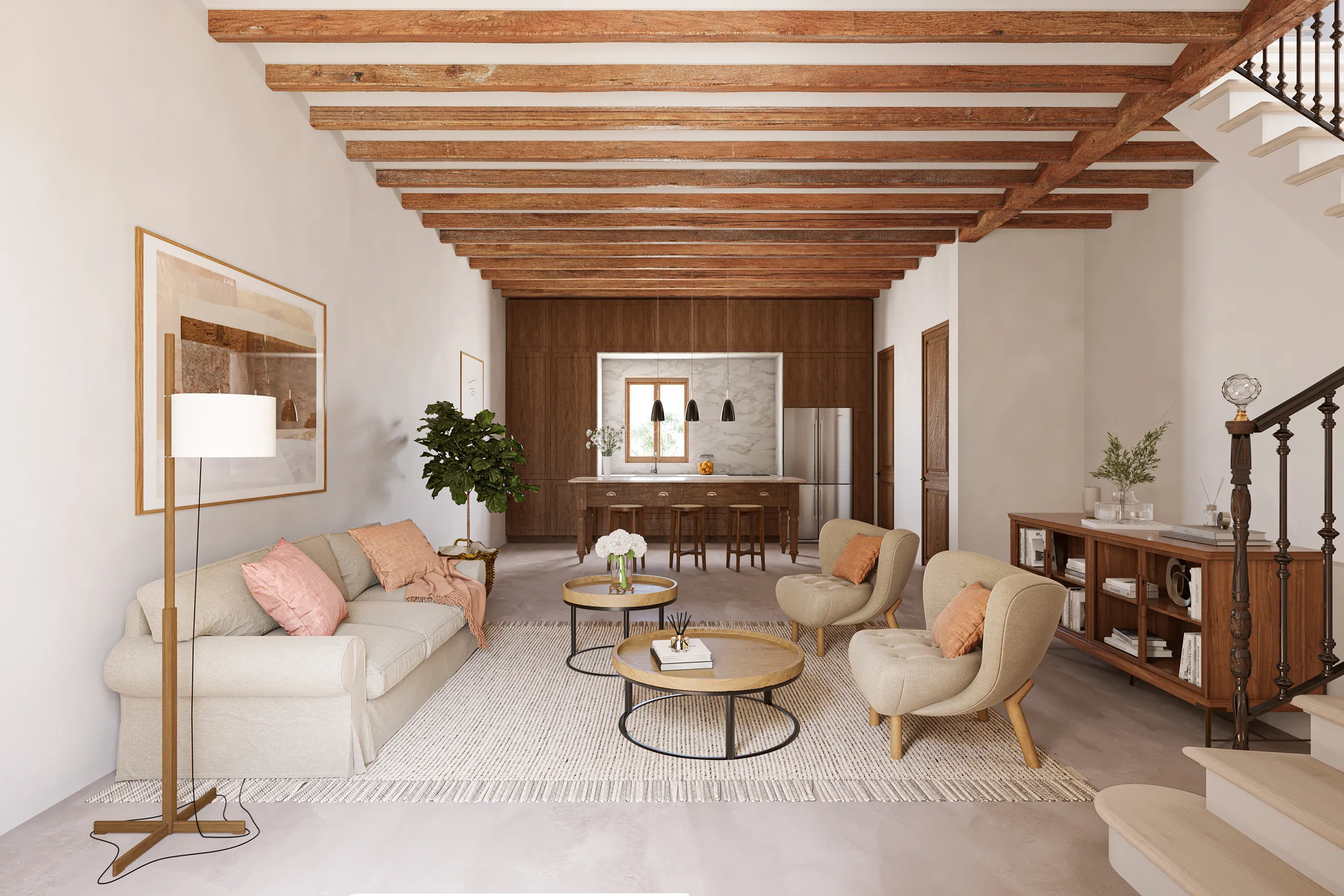 House Rosa Apartments Oklahoma Usa Living Rendering of Architecture