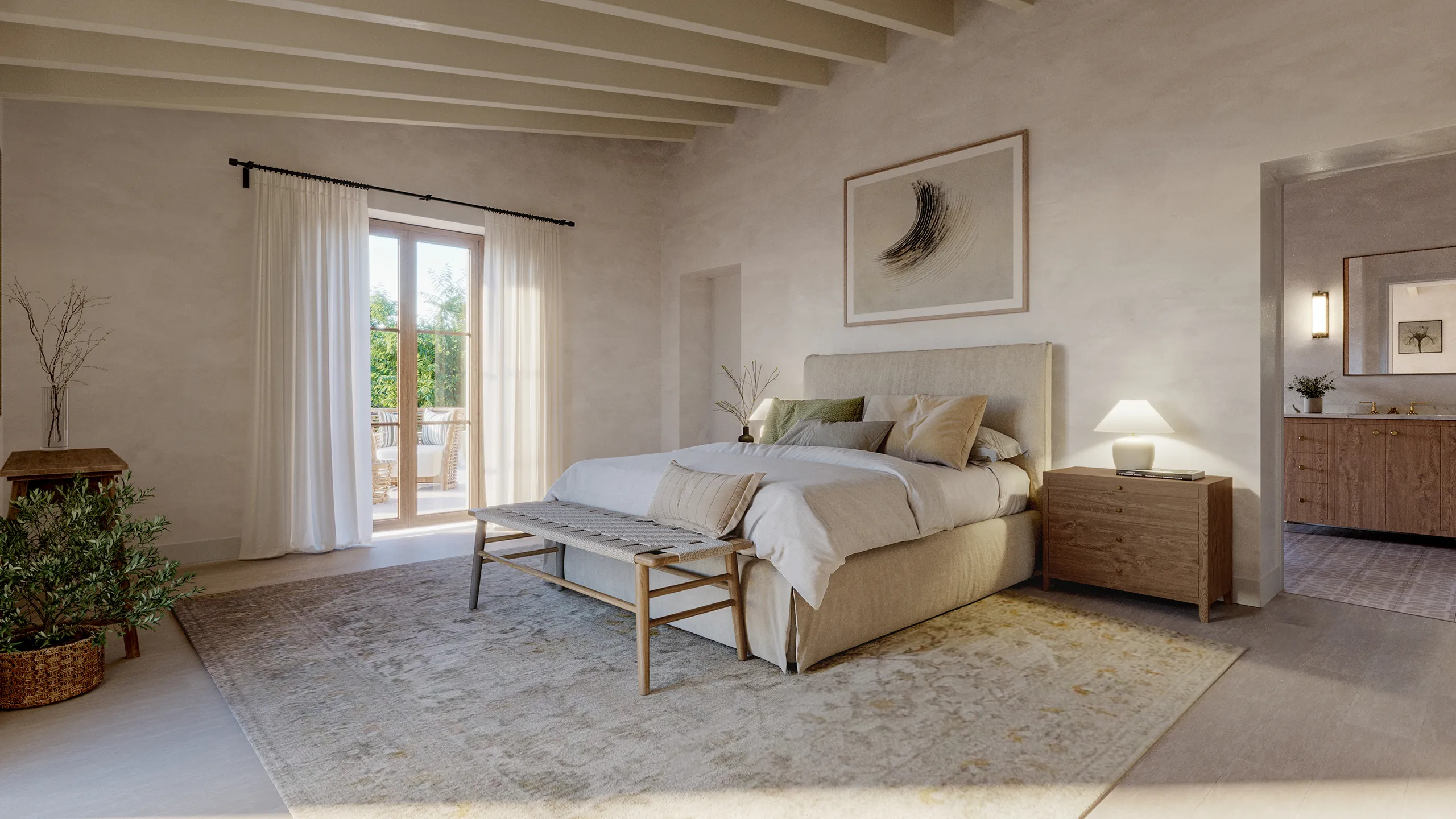 Finca Rustica Sta Maria Mallorca Bedroom 3D Photorealism