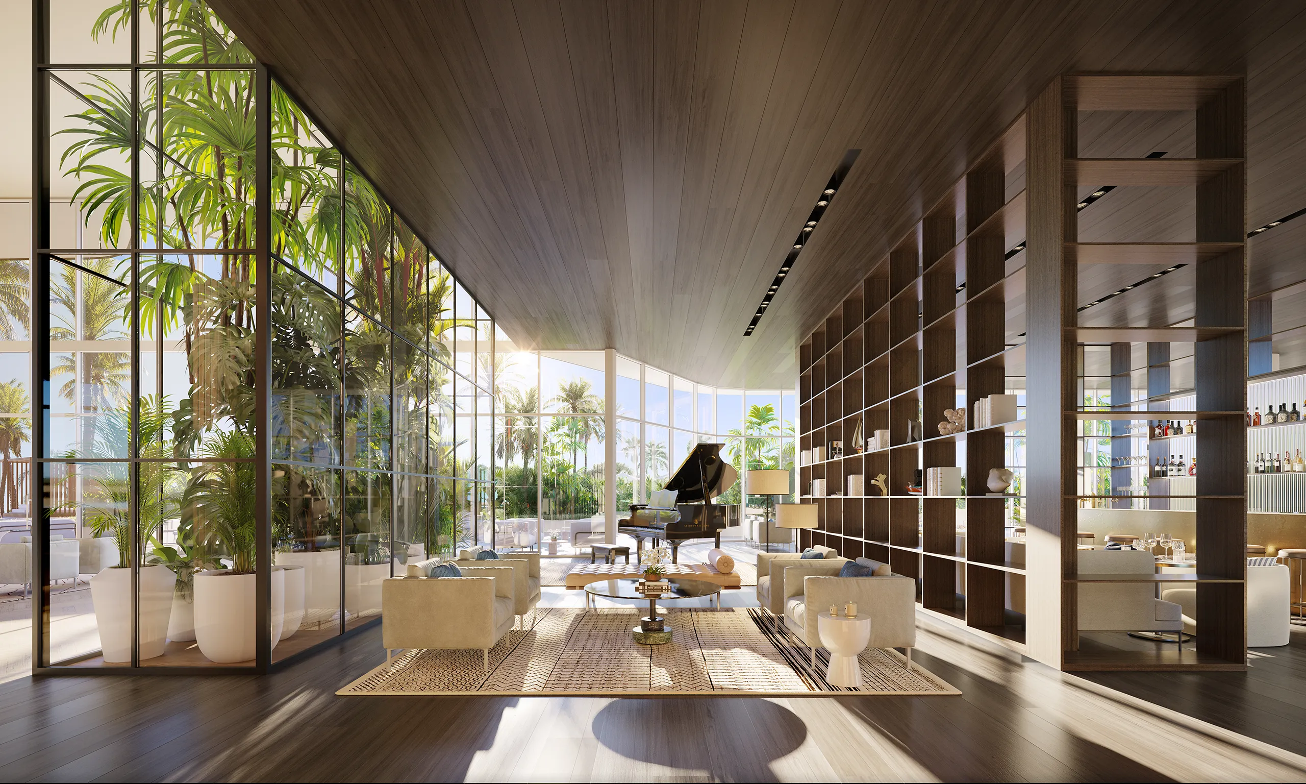 Pompano Ritz Carlton Miami Usa Restaurant Bar Hyperrealistic Rendering