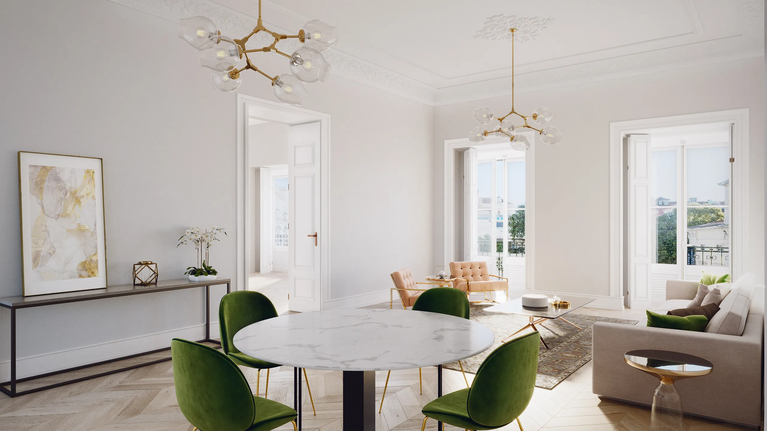Apartments Sao Carlos Lisboa Portugal Dining Architecture Visualization