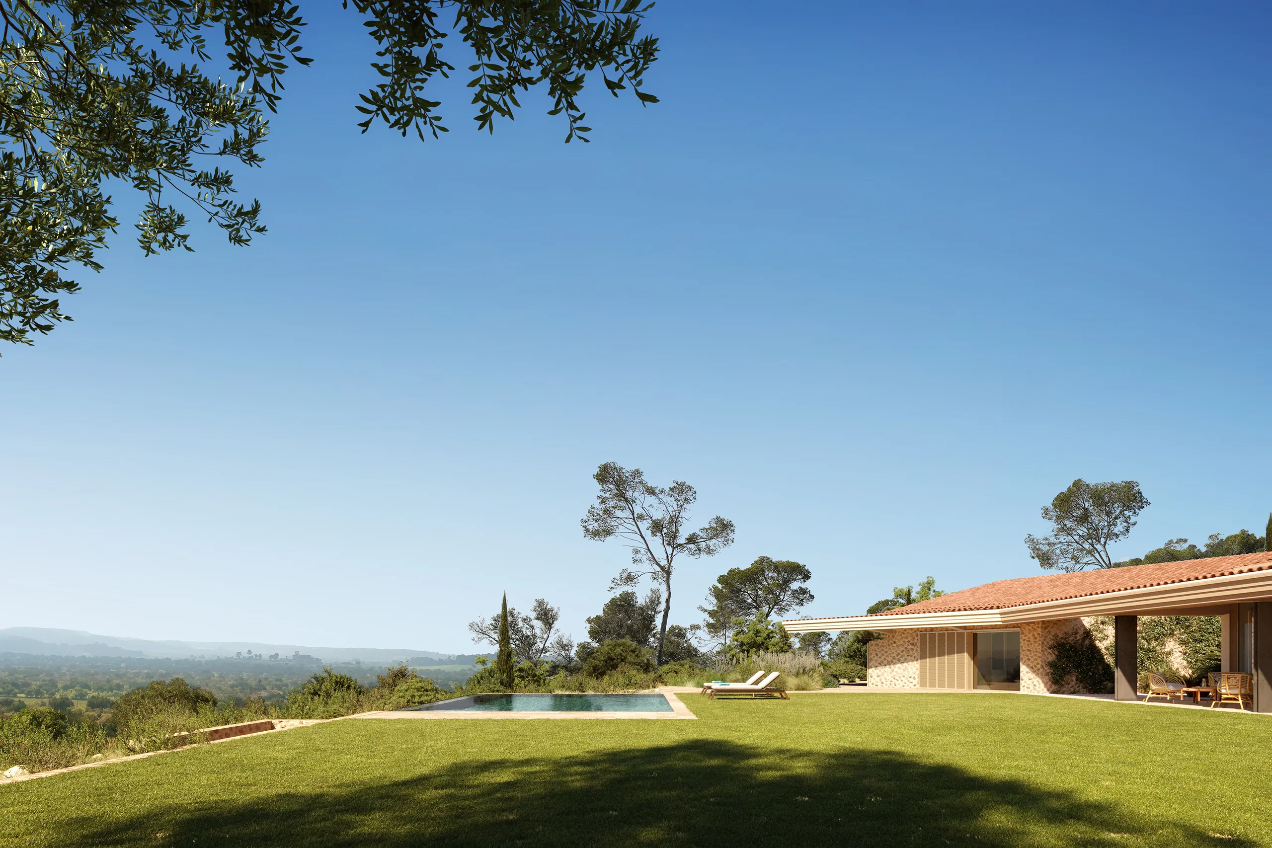 House Bunyola Mallorca Aerial view Real Estate Visualisation