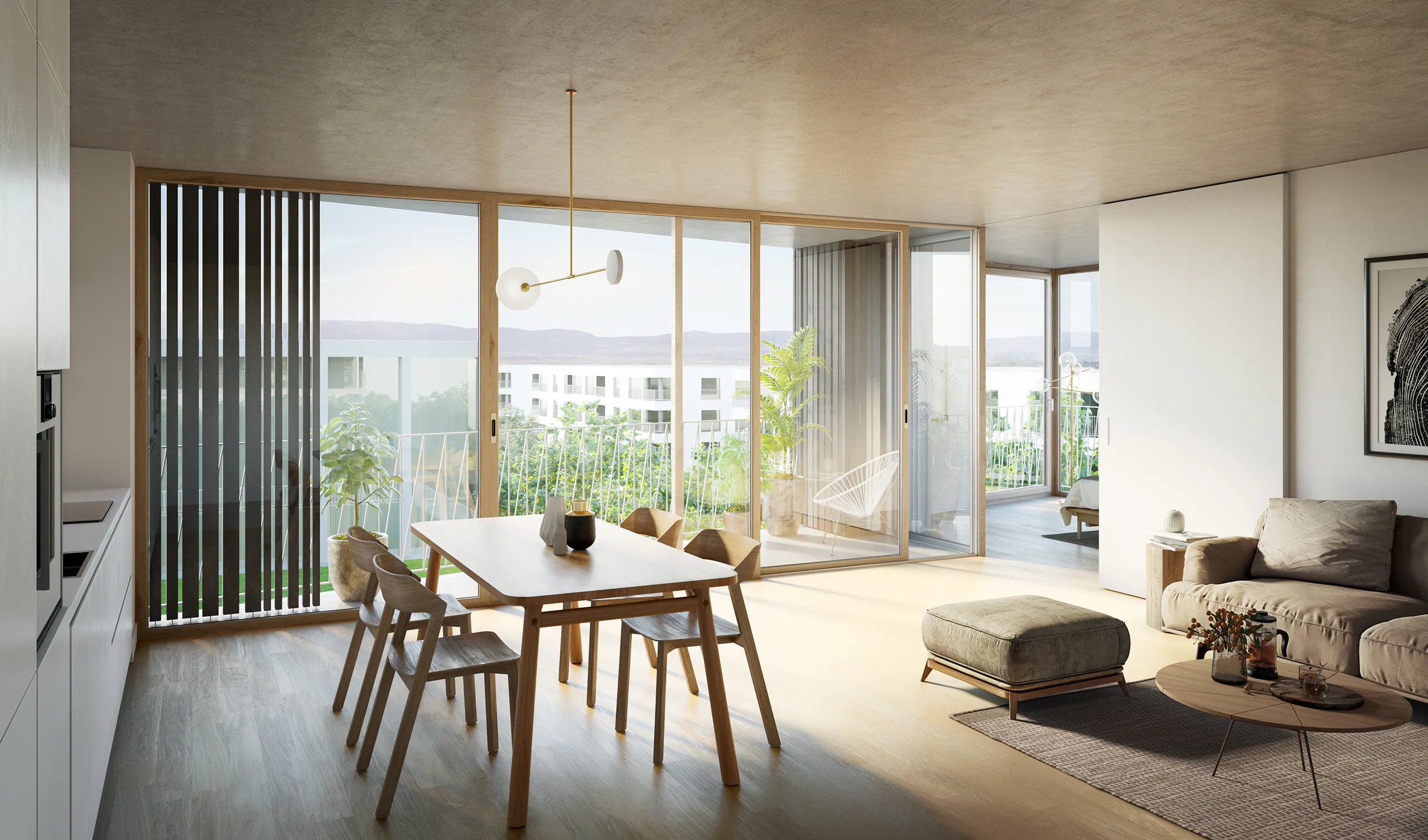Residences Lausanne Switzerland Dining Architectural 3D
