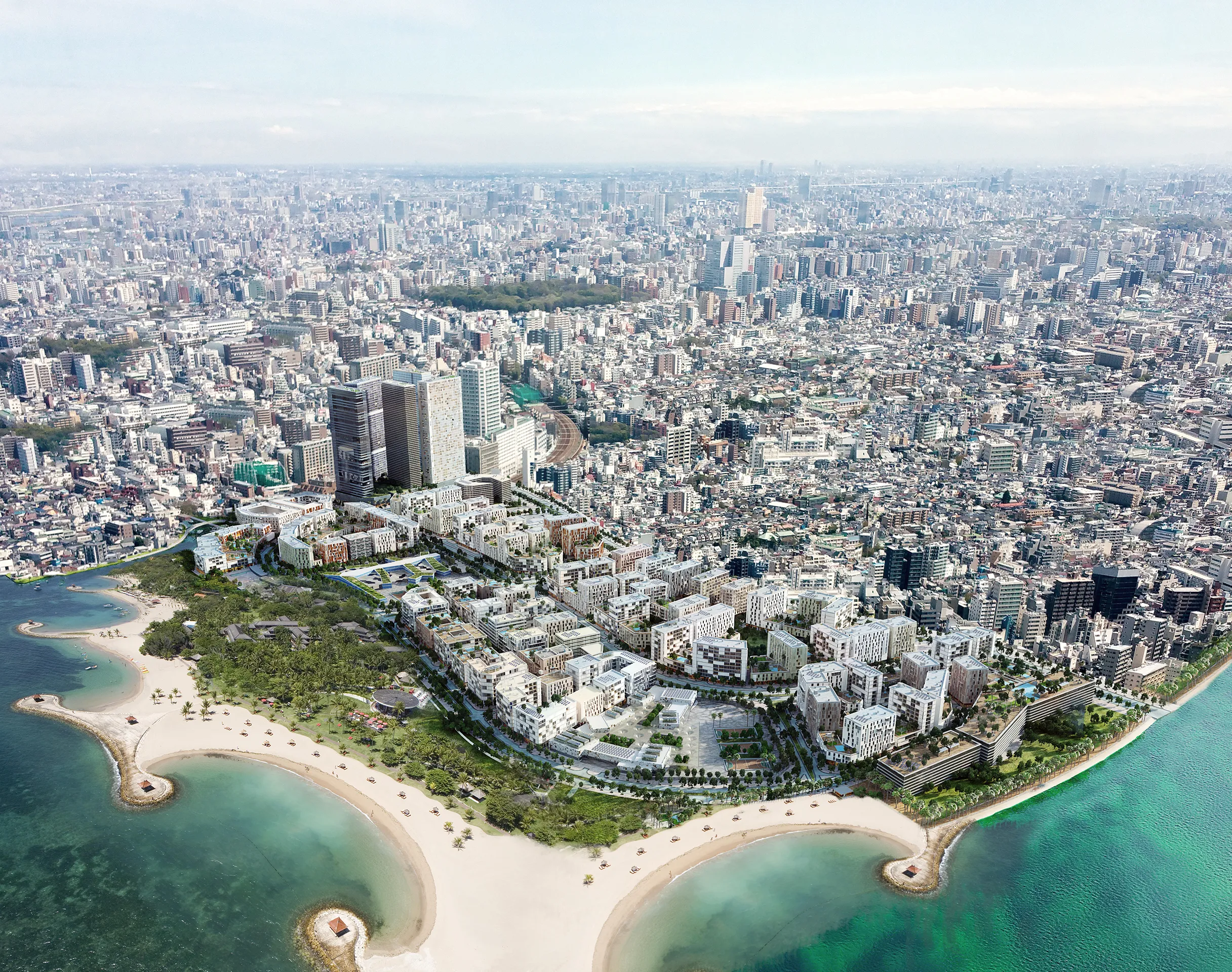 Najmat Masterplan Sharjah Dubai Aerial view Photorealistic Rendering