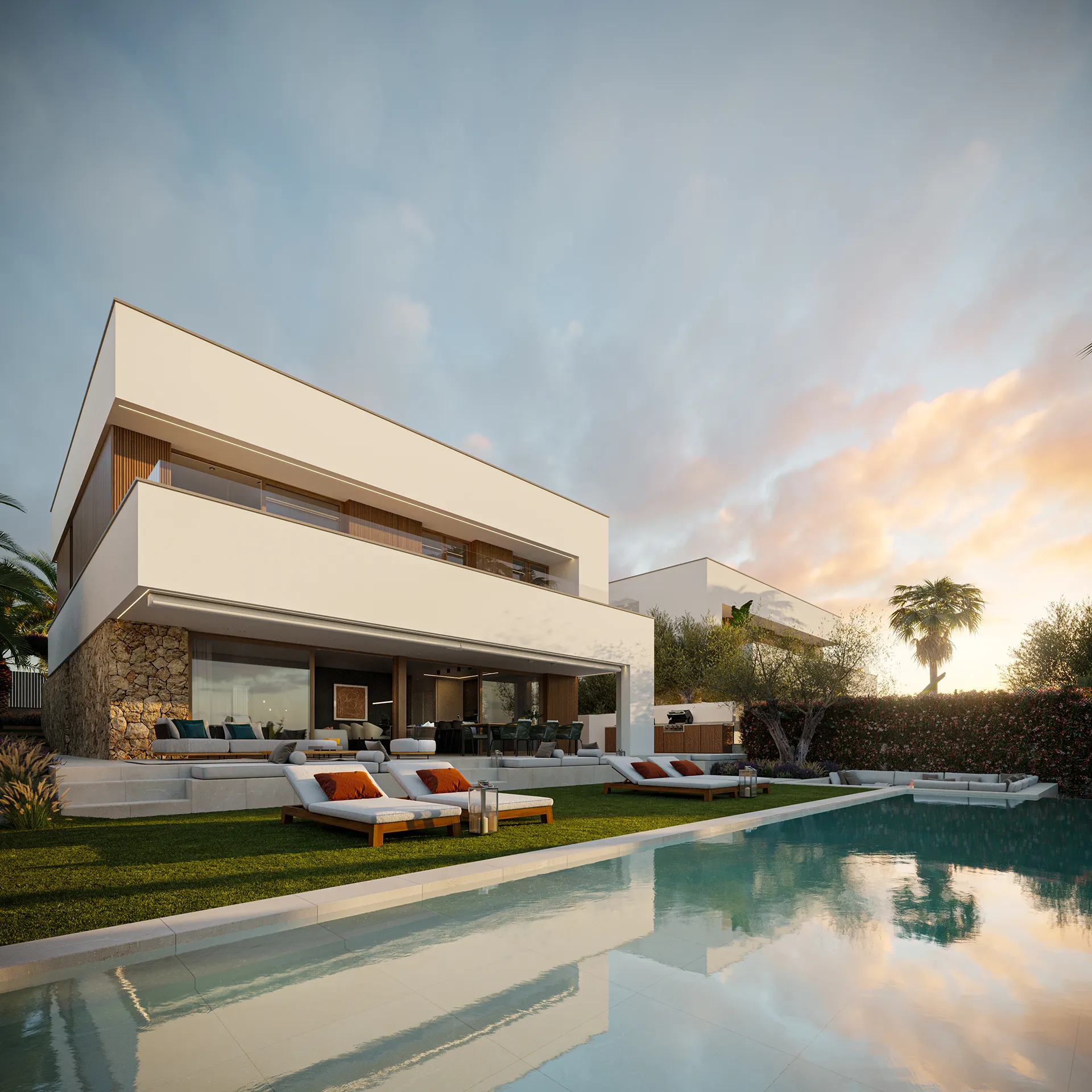 Casa Sitges Barcelona piscina visualizacion arquitectonicas