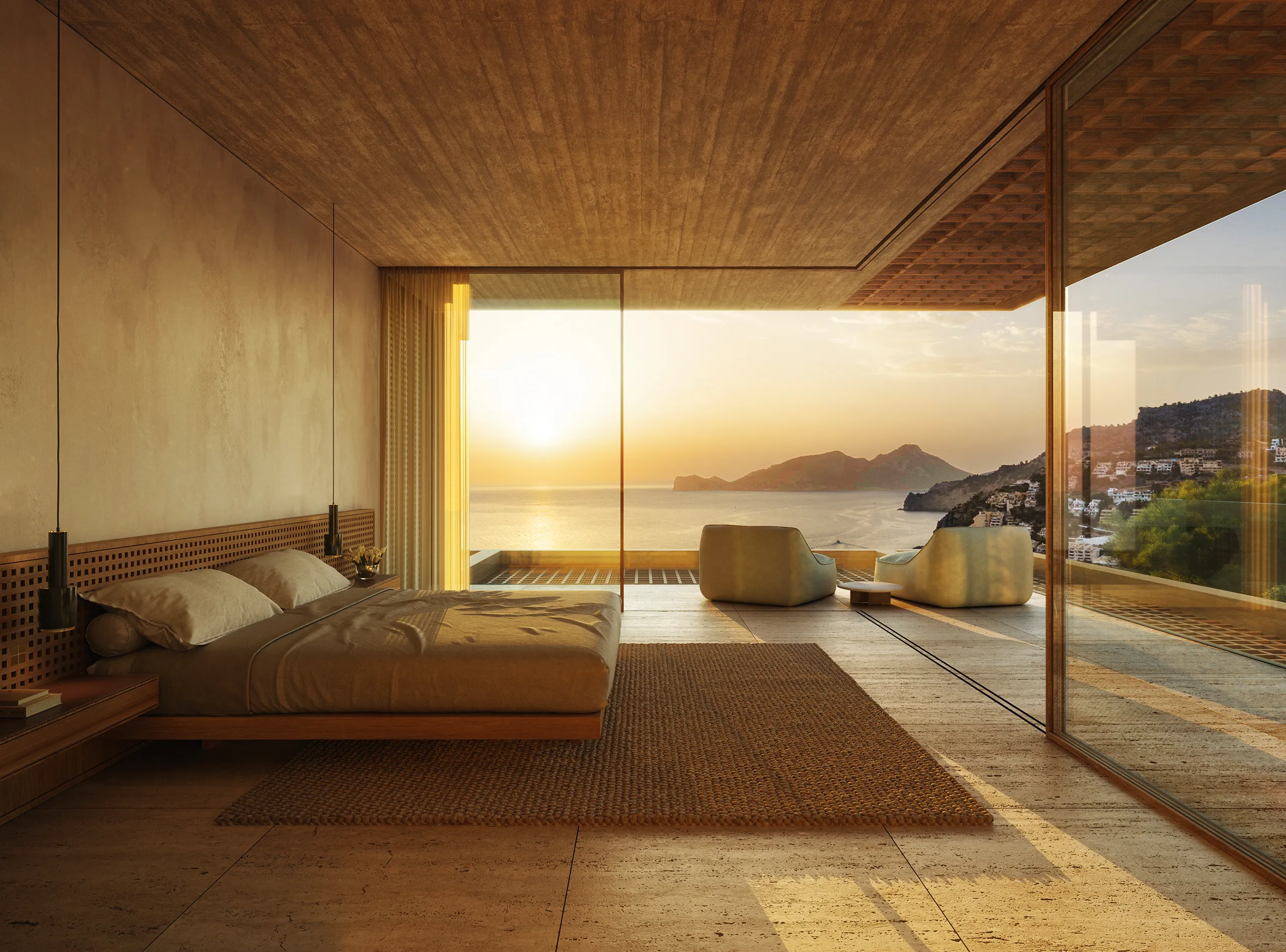 Villa Puerto Andratx Mallorca Bedroom Hyperrealistic 3D