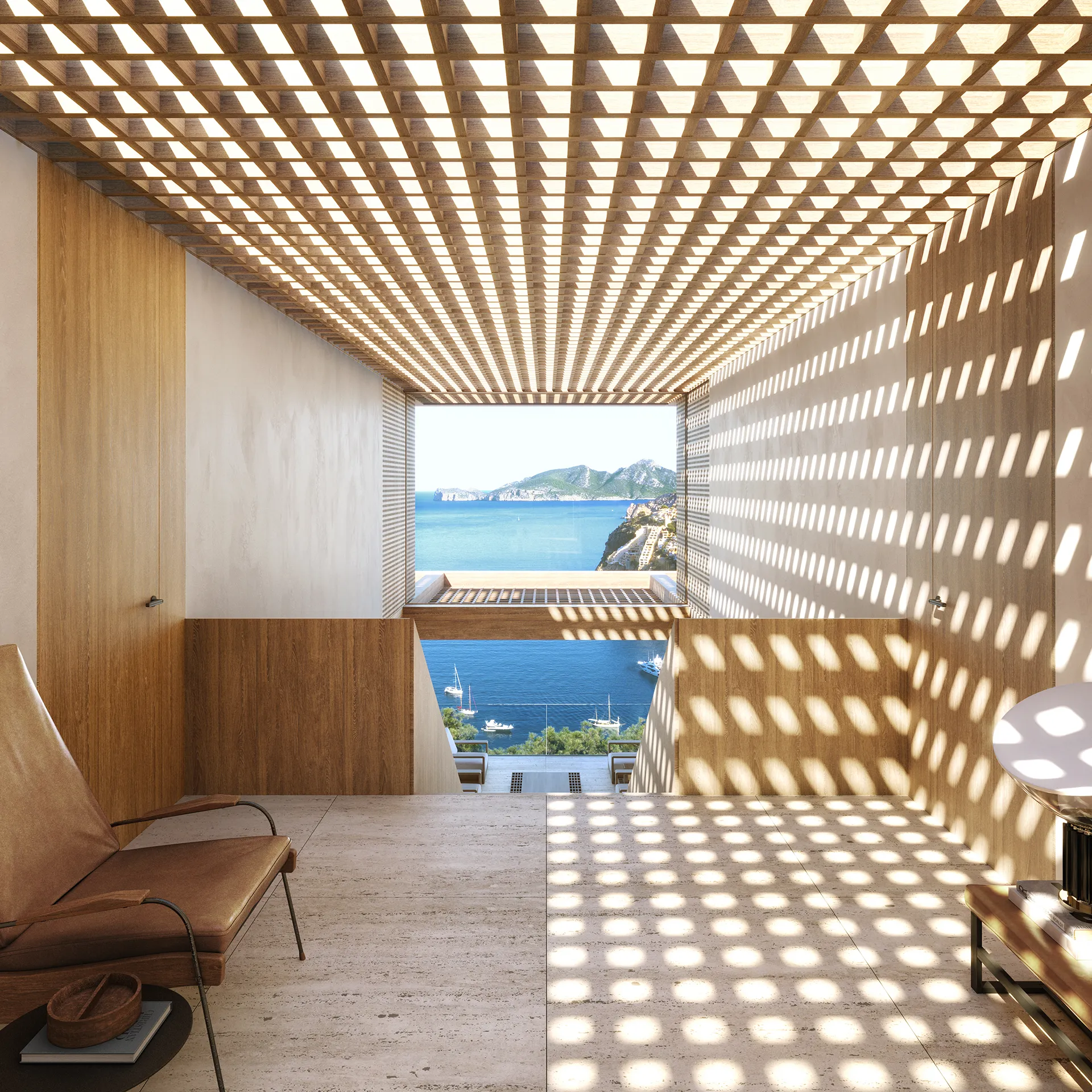 Villa Puerto Andratx Mallorca Pergola Architectural 3D
