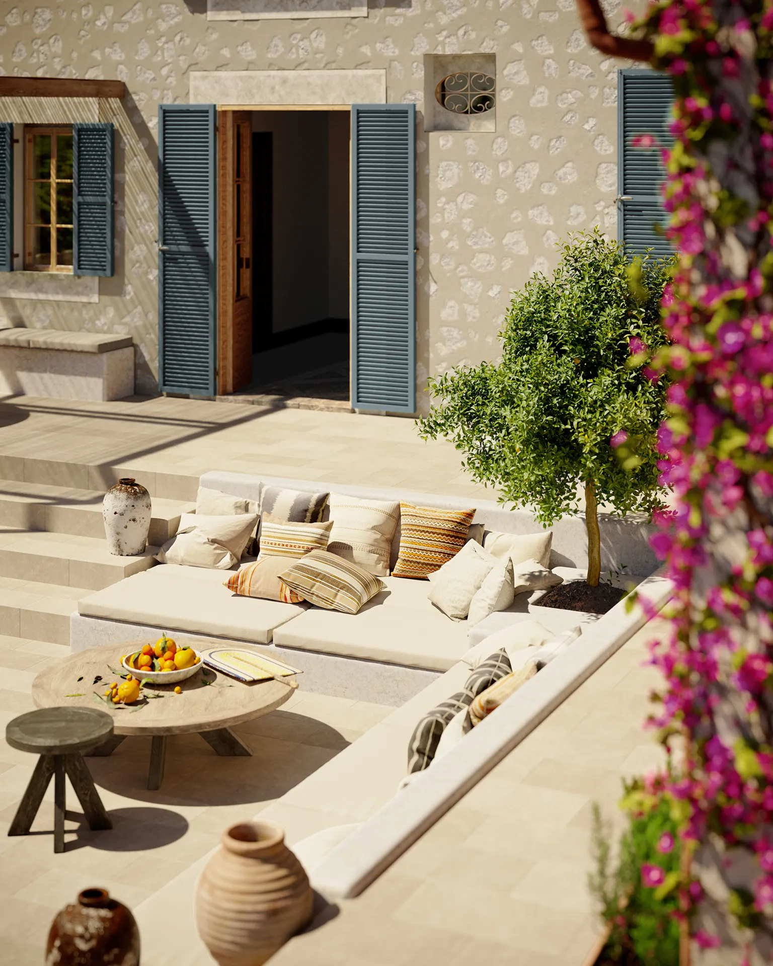 Townhouse Soller Mallorca terrace Rendering of Architecture