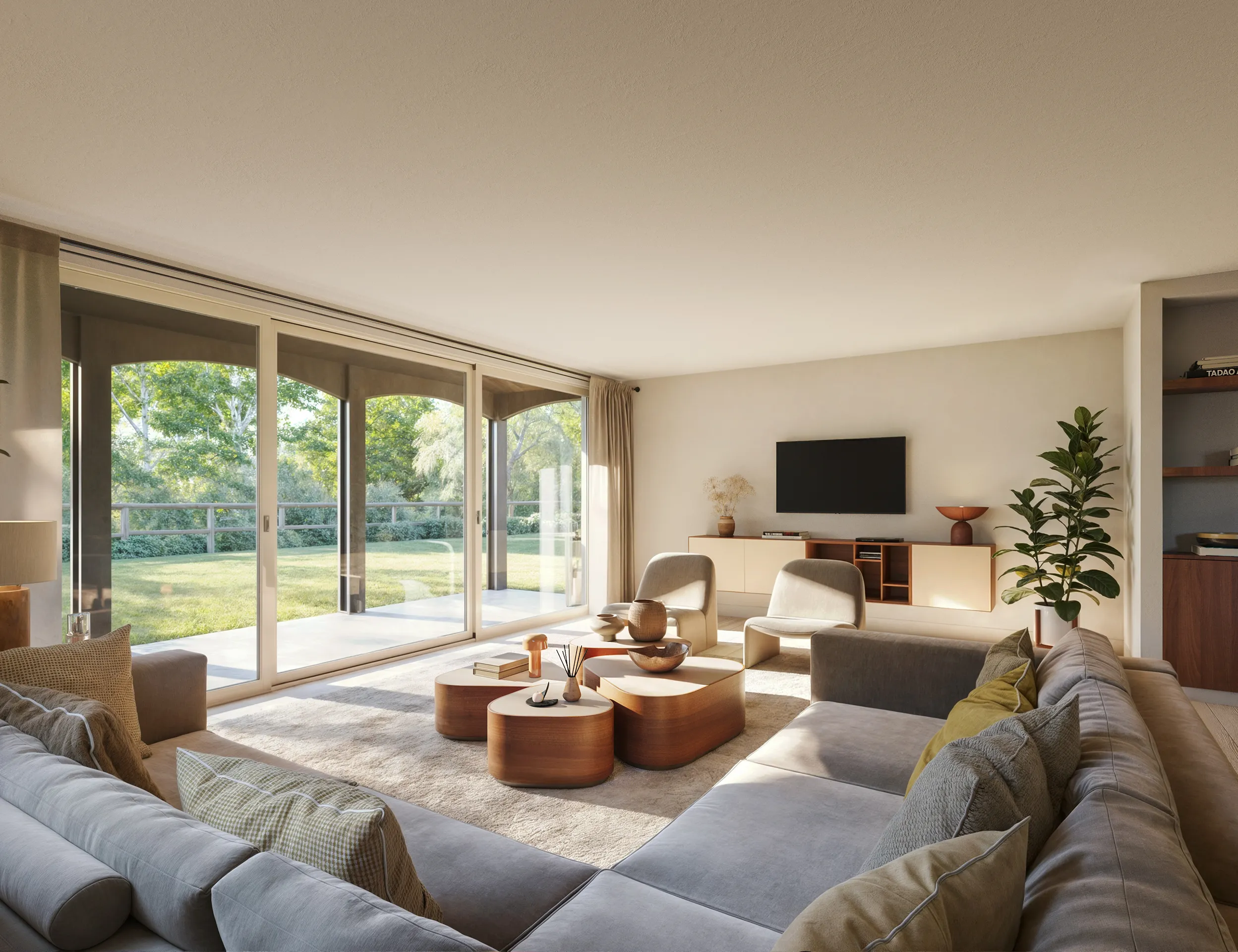 Lodge Slaley Northumberland Uk Living Photorealistic Visualization