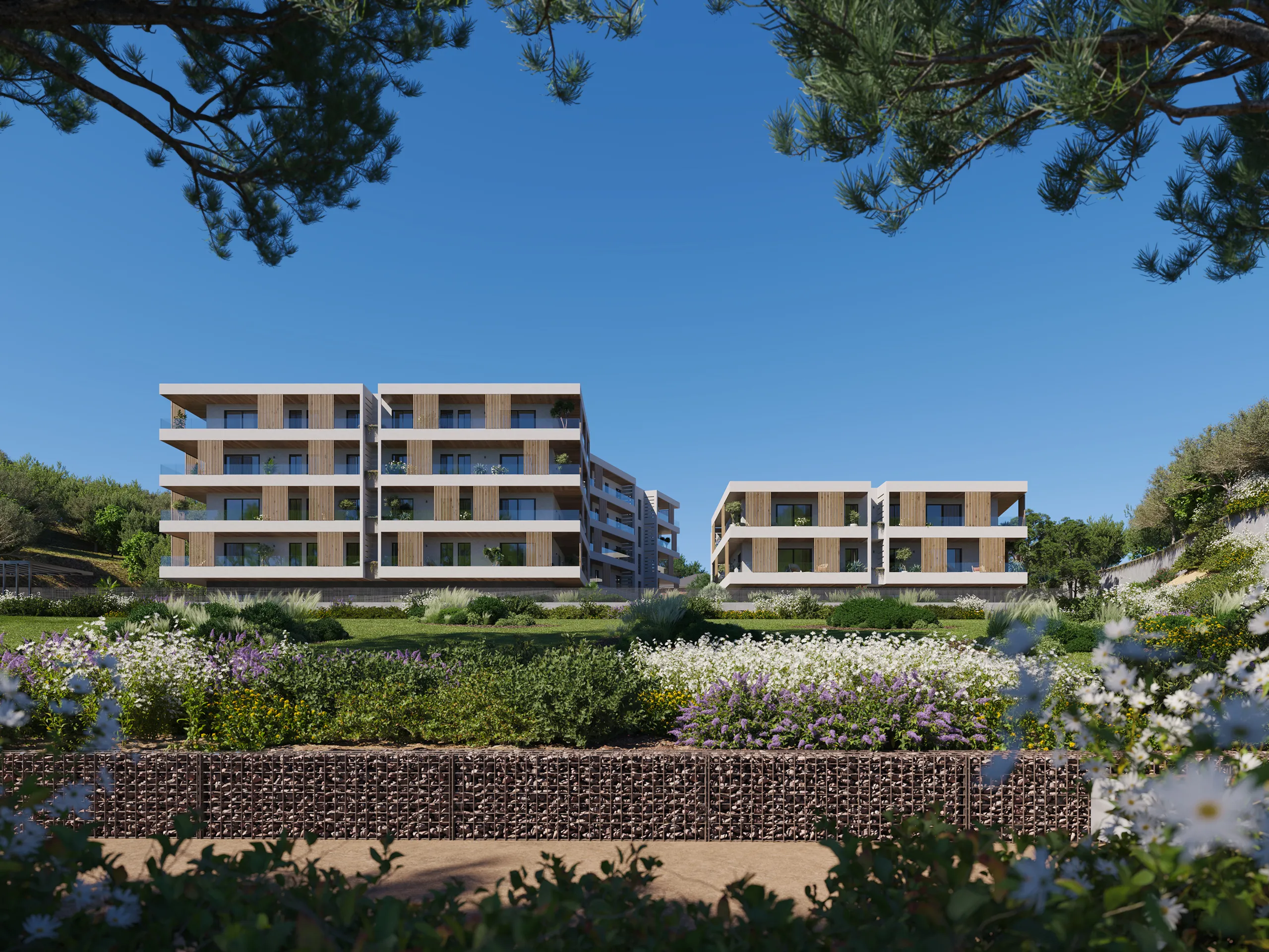 Viviendas Masnou Barcelona Fachada render fotorrealista