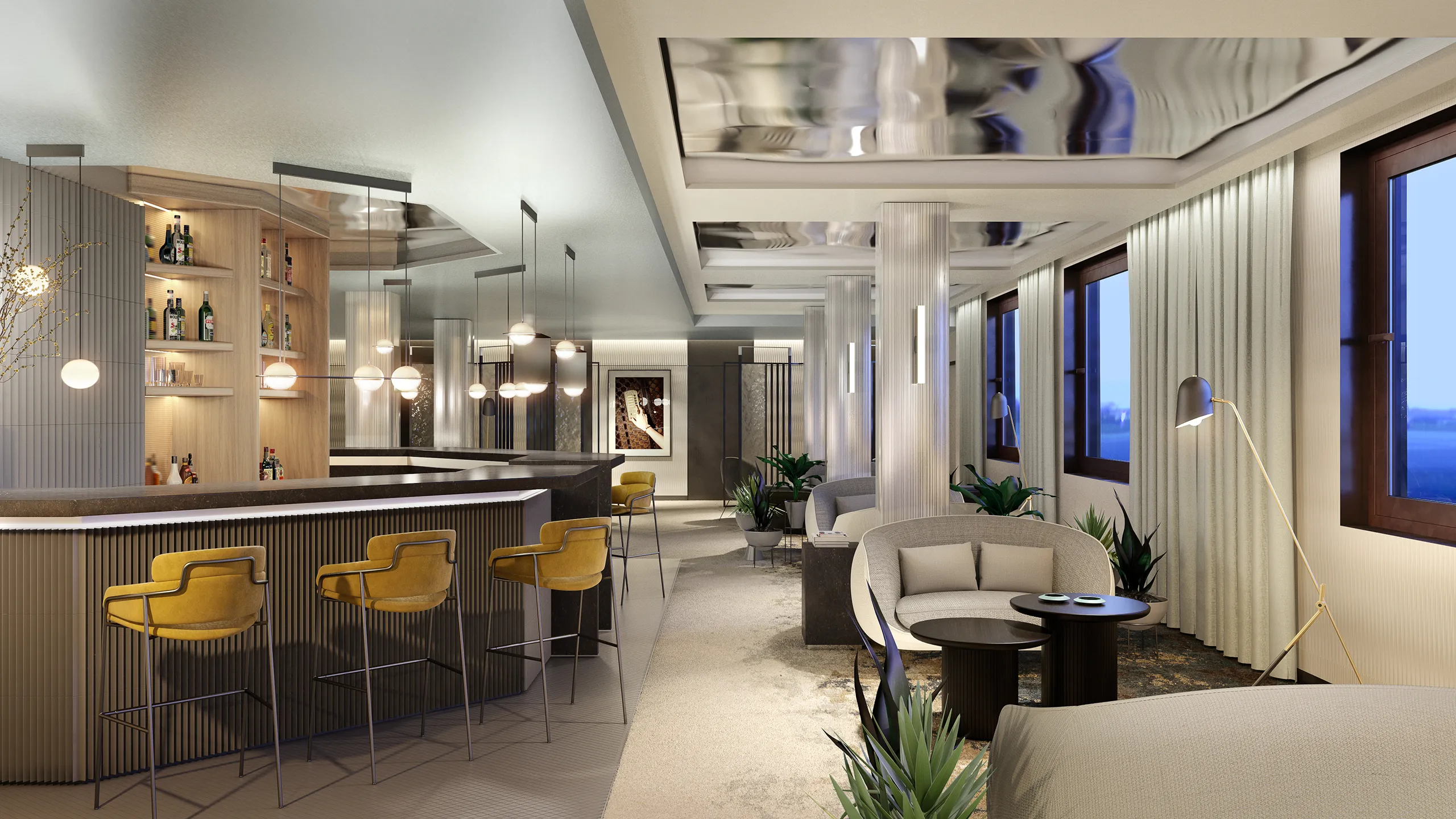 Hotel Sofia Barcelona Barcelona Restaurant Bar real estate cgi