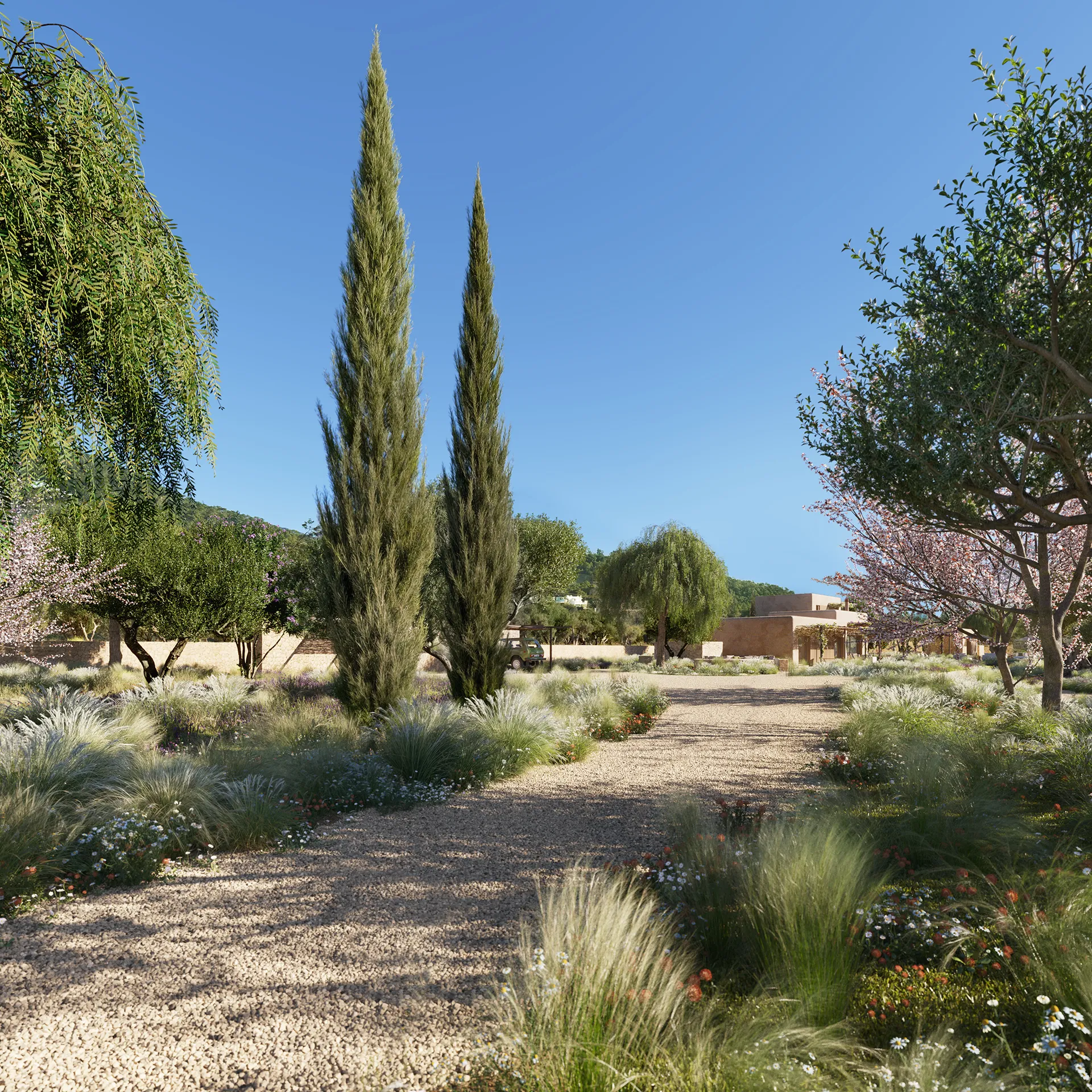 Villa Ibiza Ibiza jardin 3d fotorrealista