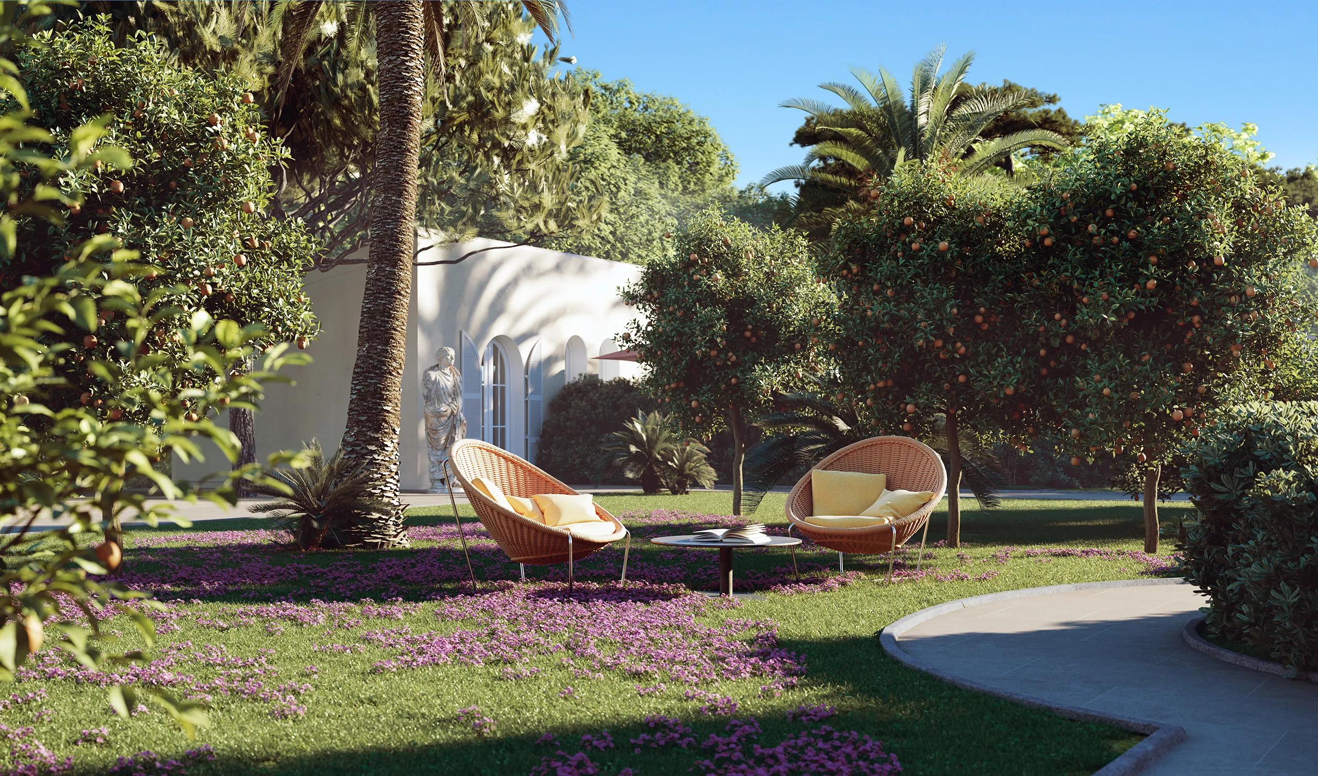 Villa Nize France Garden Architecture Cgi