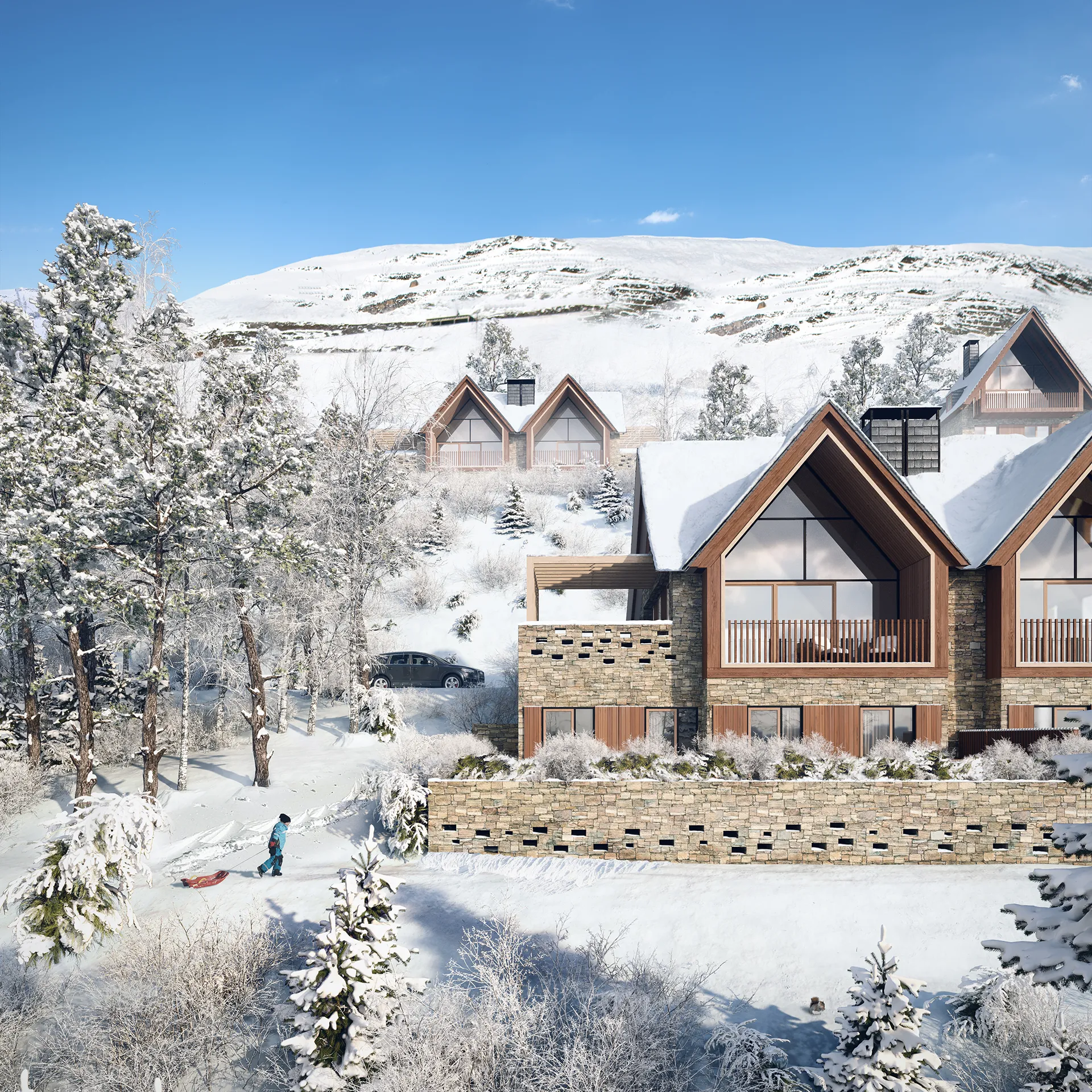Housing Vall Daran Lleida Fassade eye level Photorealistic Vr