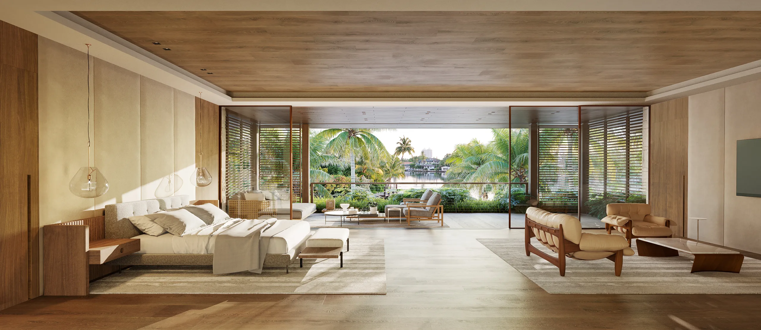 House Miami Usa Bedroom Hyperrealistic Visualisation