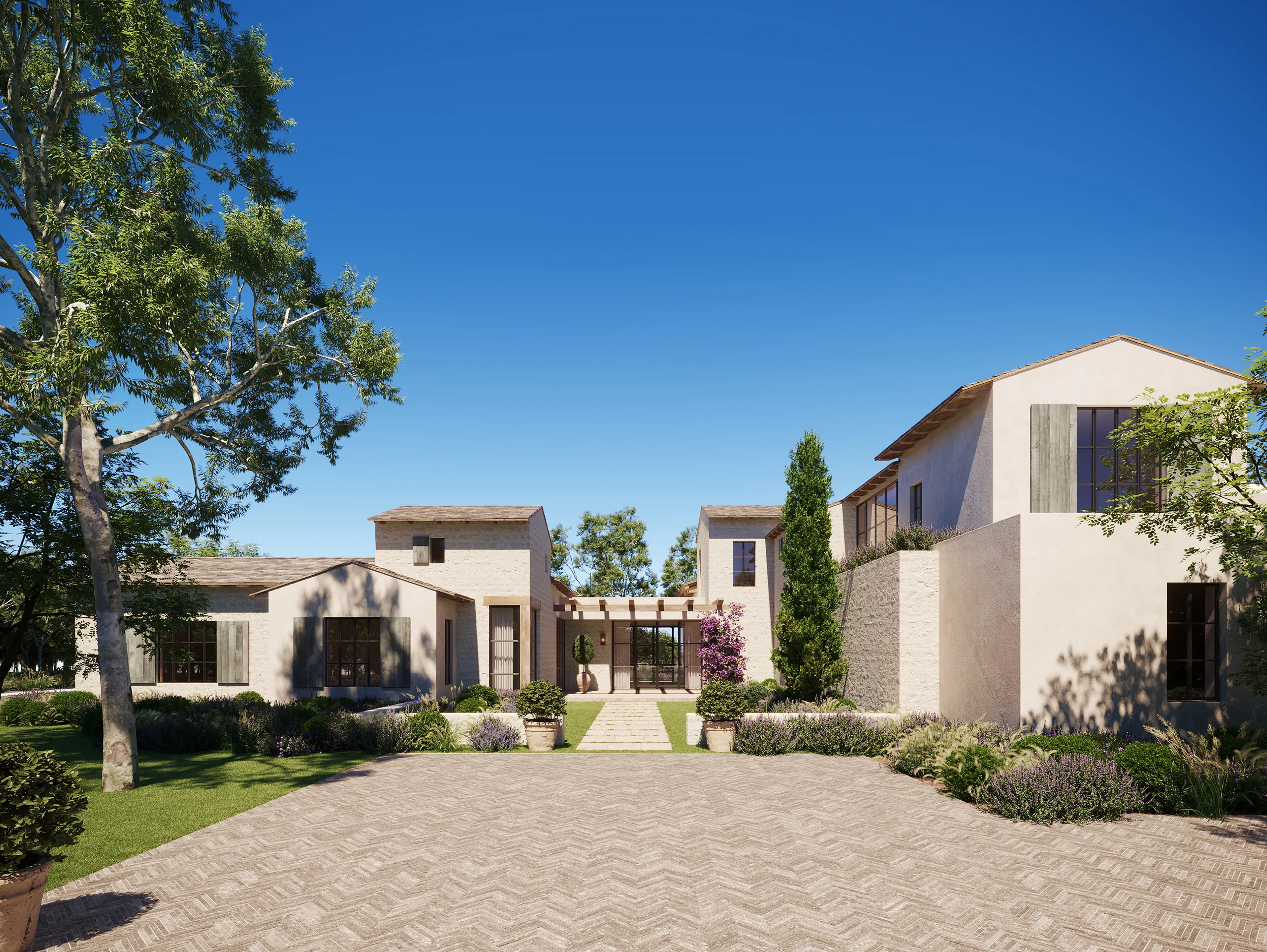Villa Usa Driveway photorealistic 3d