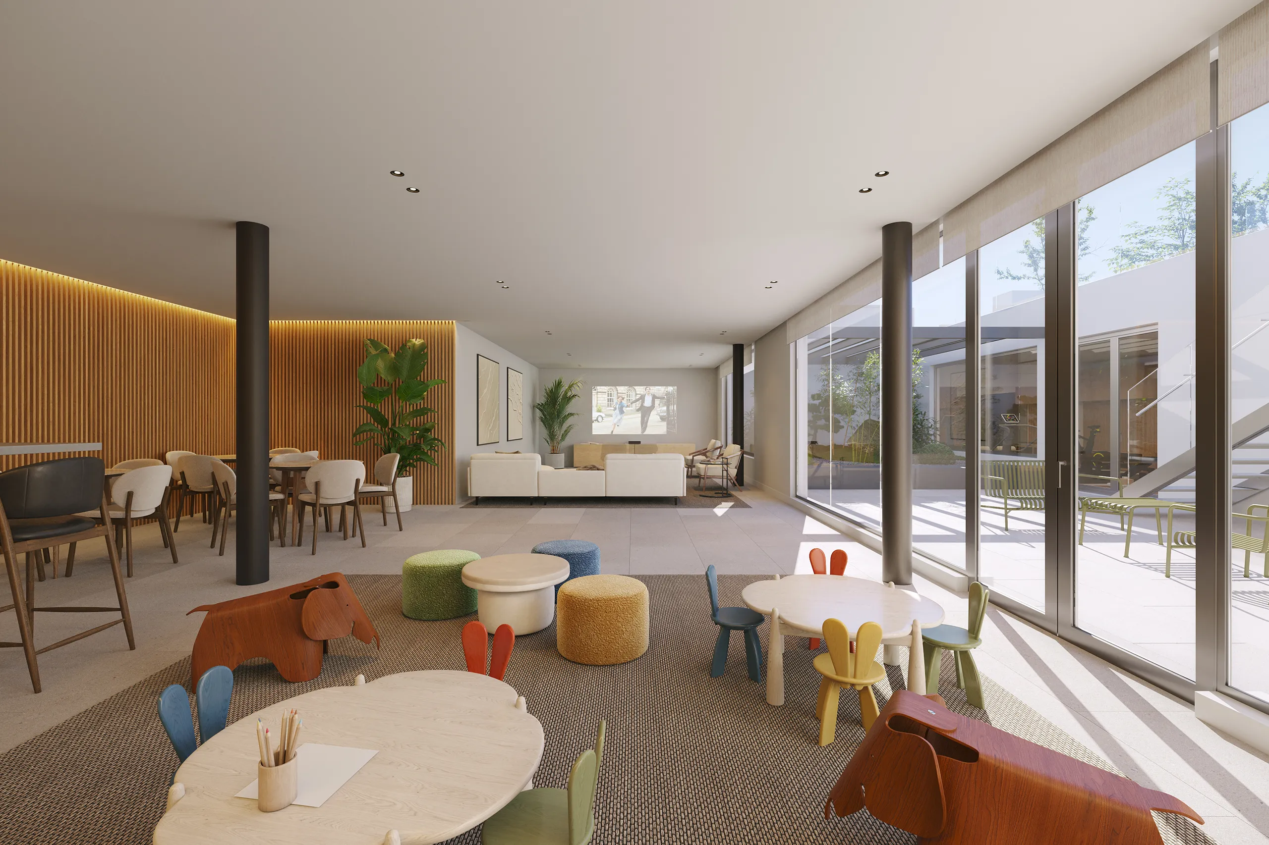 Viviendas Boadilla Madrid Dining Architecture Visualization