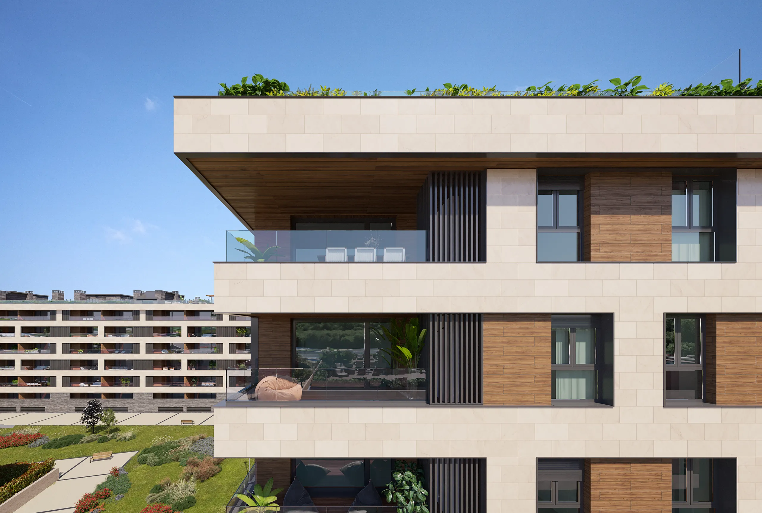 Piso San Sebastian San Sebastian Fassade eye level Photorealistic Visualisation