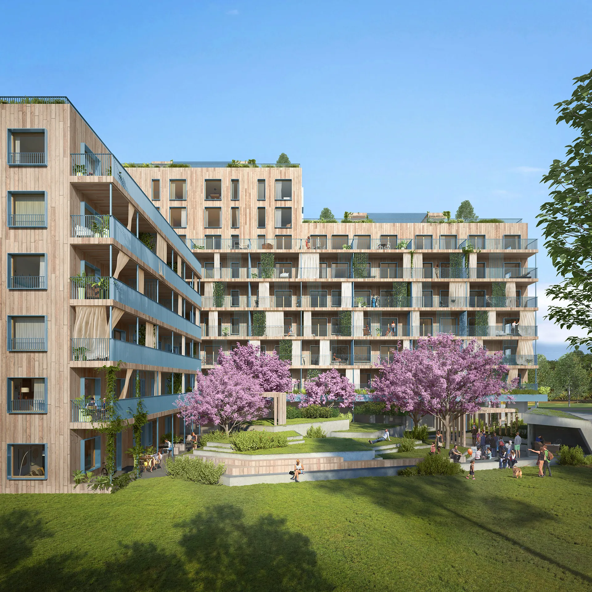 Granby Apartments Sweden Fassade eye level Architectural Renders