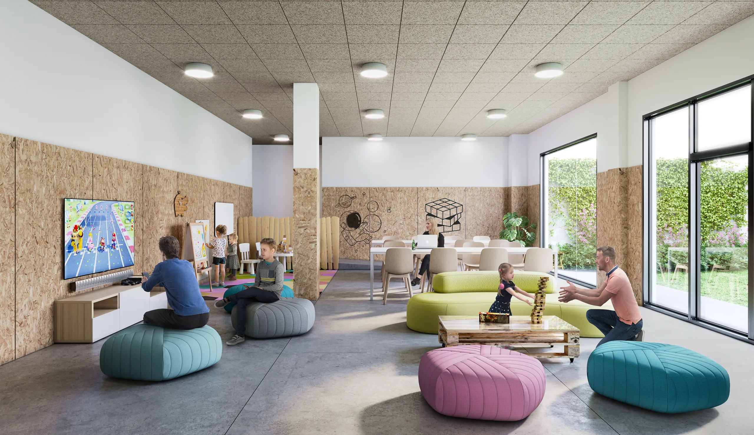 Viviendas Xativa Valencia Common Areas photorealistic 3d