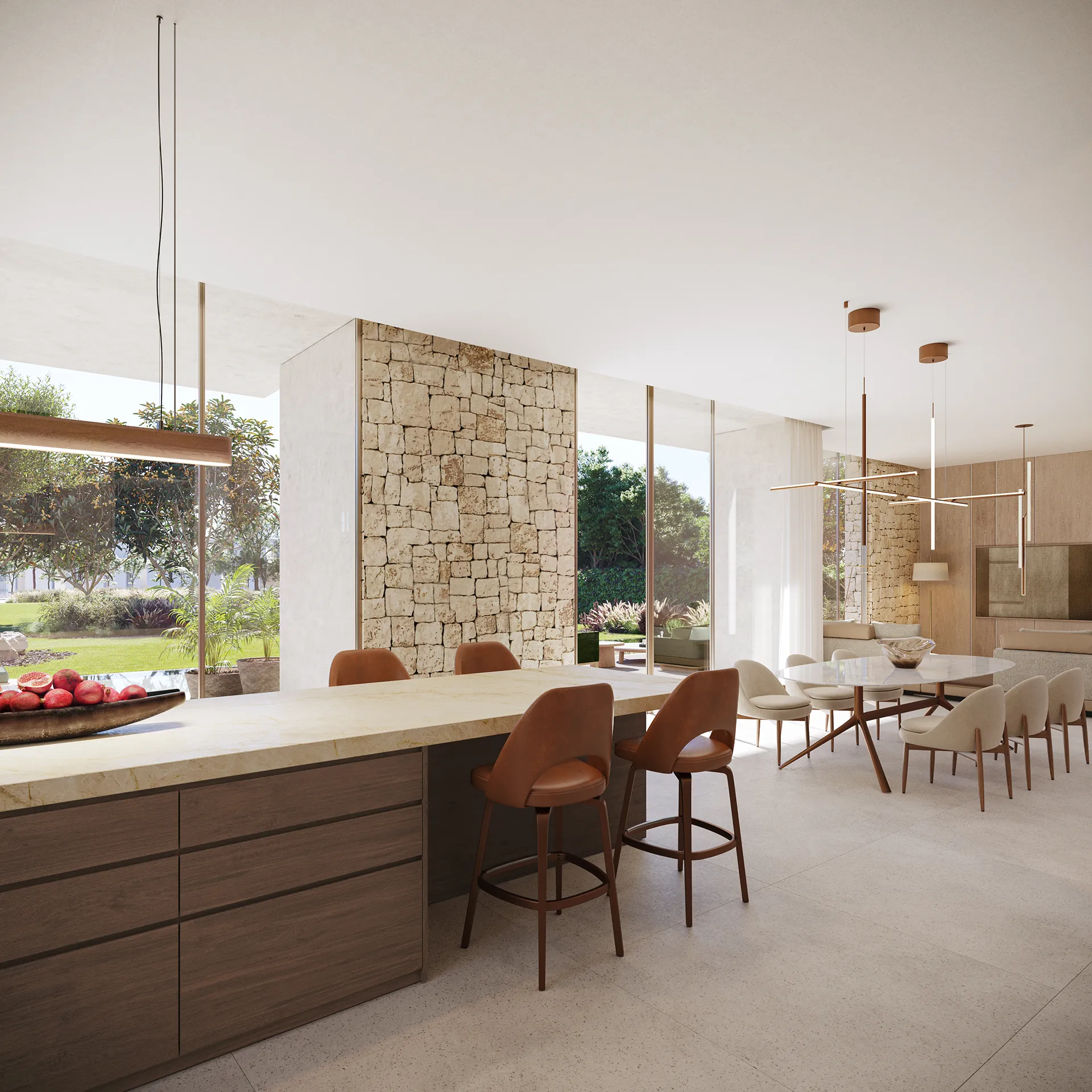 Villa in Dubai Dining Real Estate Visualisation
