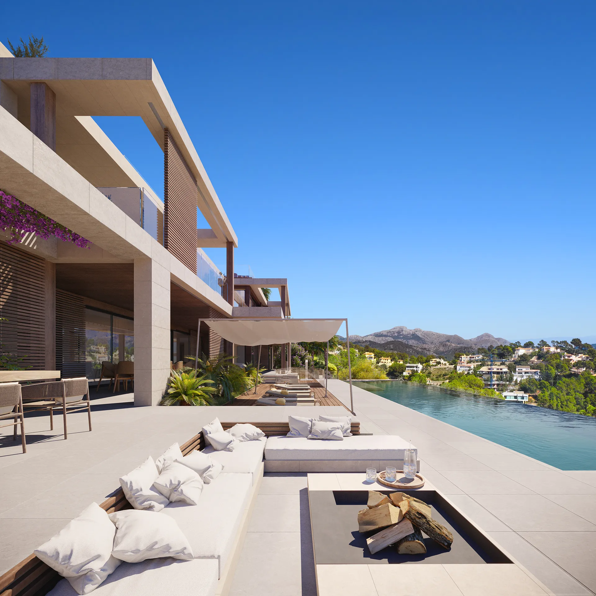 Villa High End Andratx Mallorca Pool hyperrealistic cgi
