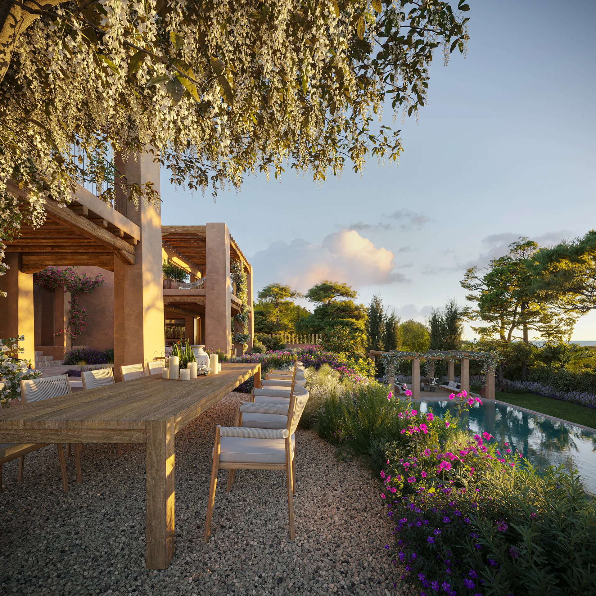 Casa Cap Martinet Ibiza pergola Virtual Tour Arquitectonico