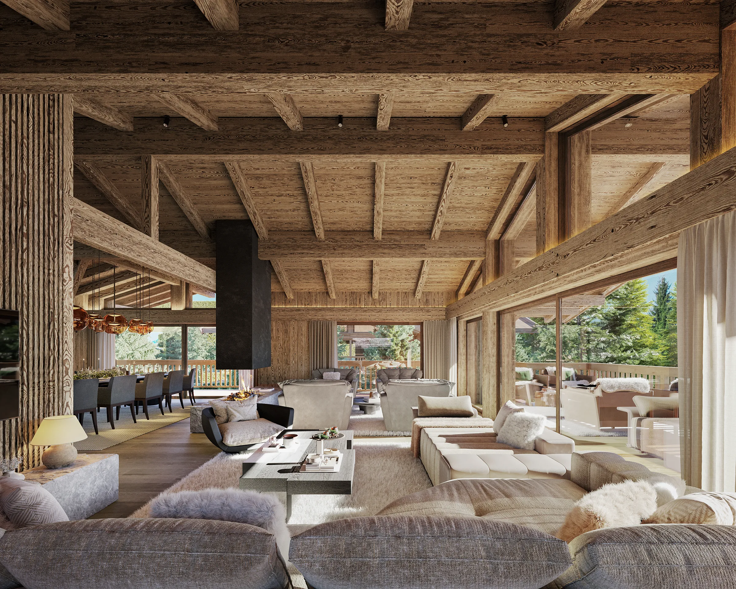 Villa Kitzbühel Austria Living Photorealistic Renders