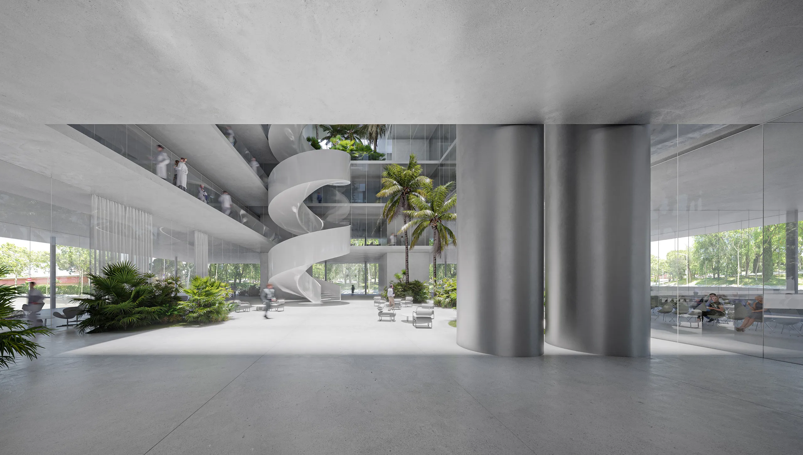 Research Mercat Peix Barcelona Common Areas Architectural Rendering