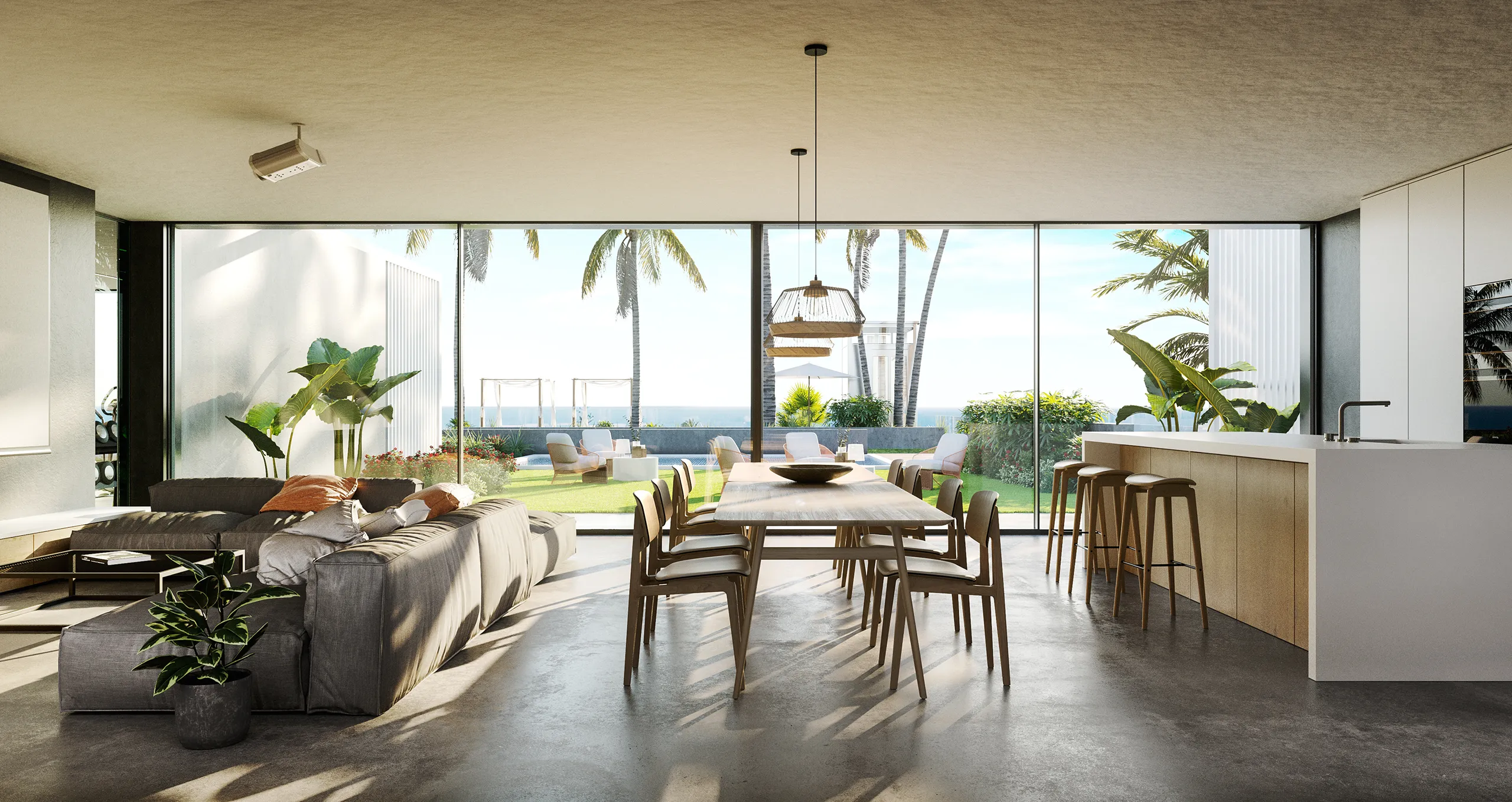 Houses Bolnou Alicante Dining Photorealistic Visualization