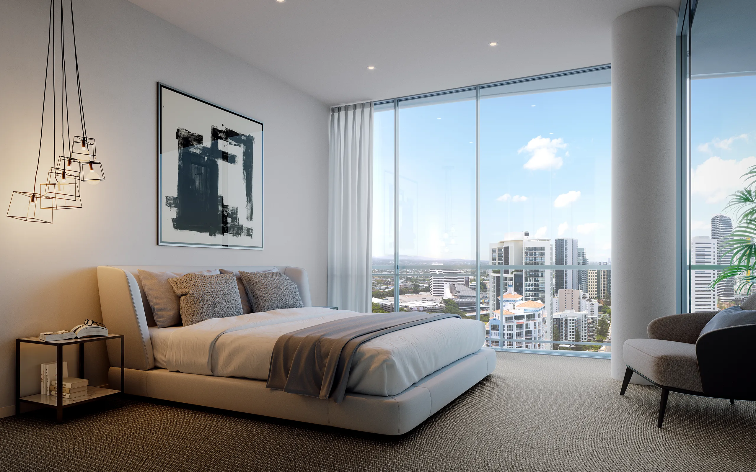 Mermaid Apartment Gold Coast Australia Bedroom Architectural 3D