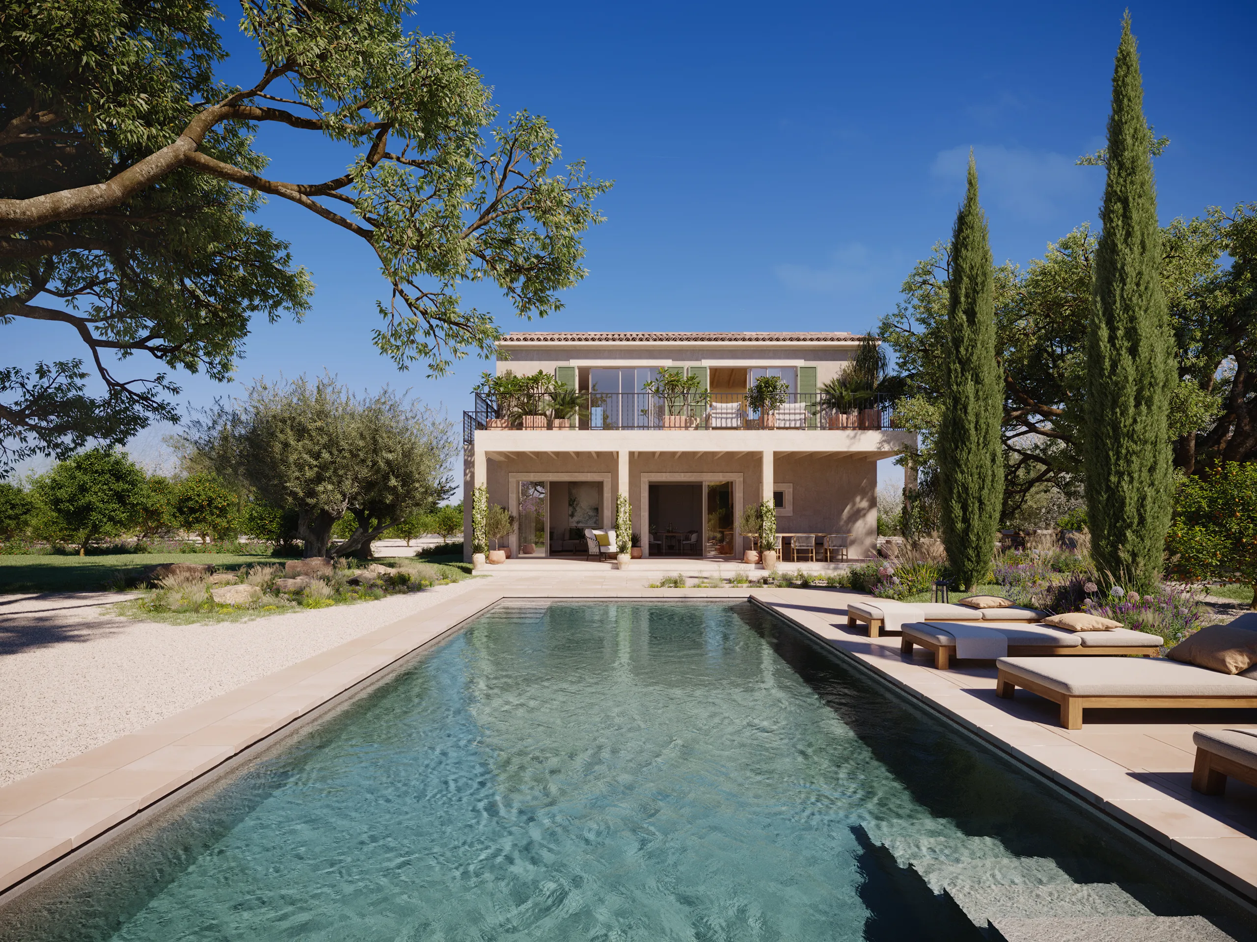 House Santanyi Mallorca Pool Property Branding Visualisation