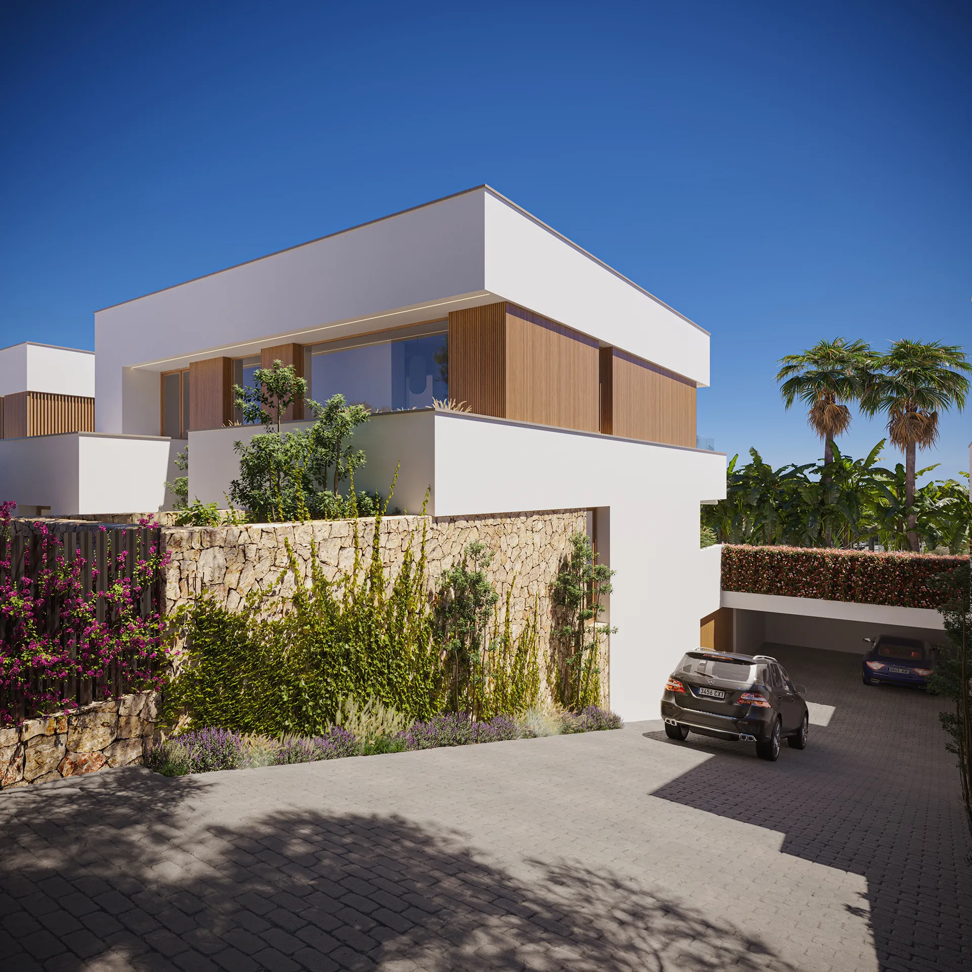 Casa Sitges Barcelona acceso rodado Inmobiliario renders