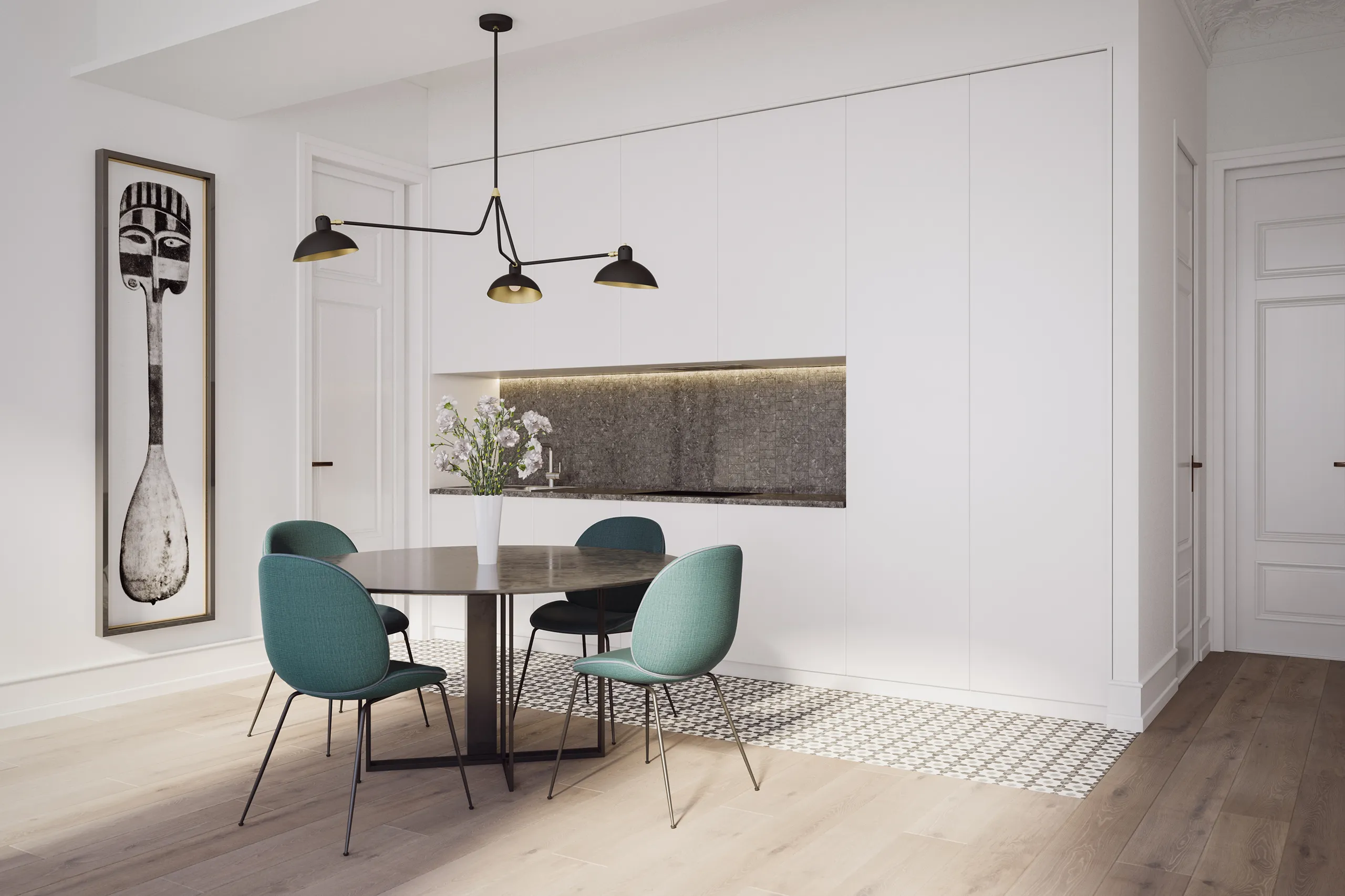 Dos Fanqueiros Residences Lisboa Portugal Dining photorealistic visualization