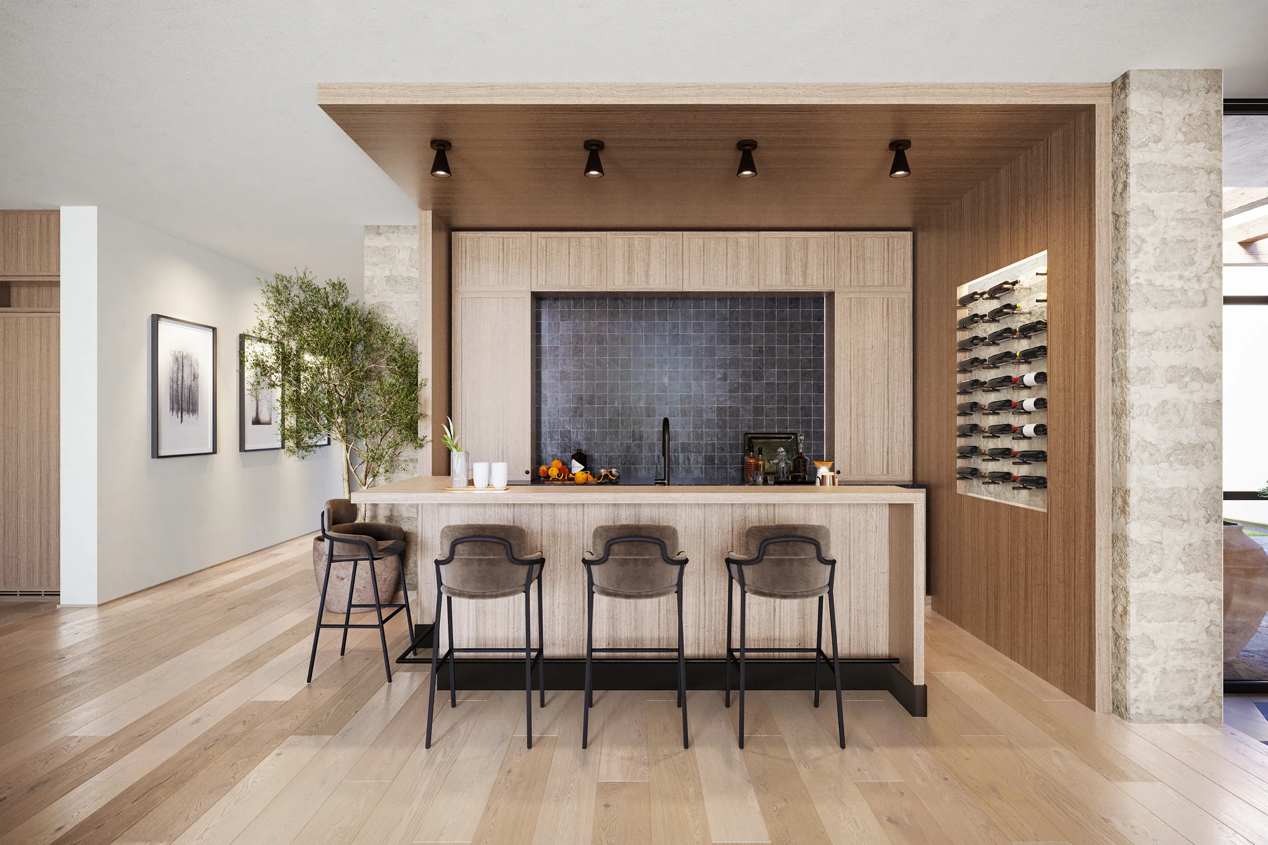 Villa Usa Kitchen Architectural Visualization