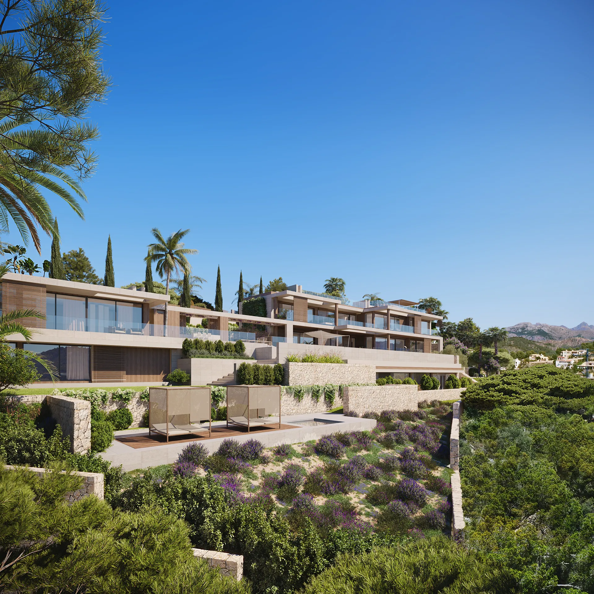 Villa High End Andratx Mallorca Aerial view real estate virtual tour