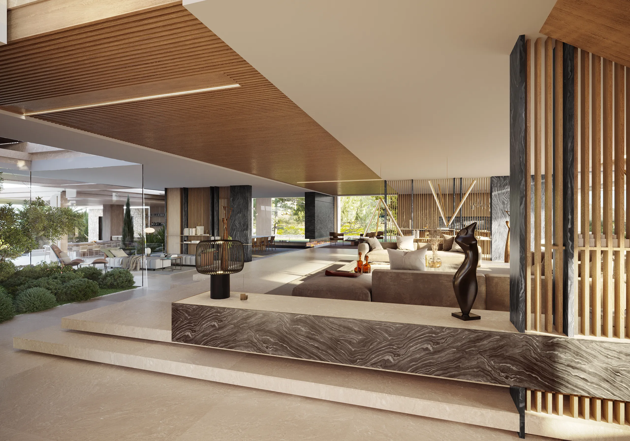 Estate Las Brisas Andratx Mallorca Common Areas hyperrealistic renders
